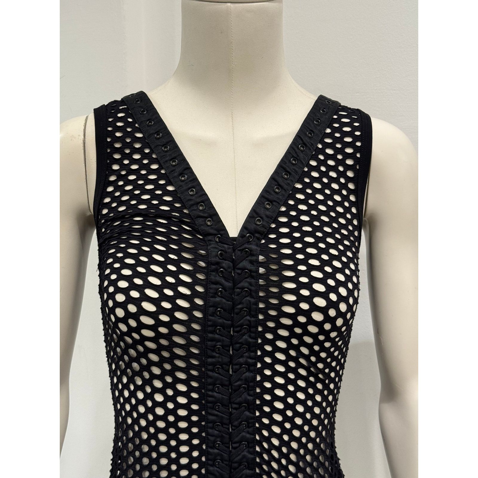 Dolce & Gabbana S/S2003 Dolce & Gabbana fishnet bondage lace-up tank top Size XS / US 0-2 / IT 36-38 - 7 Thumbnail