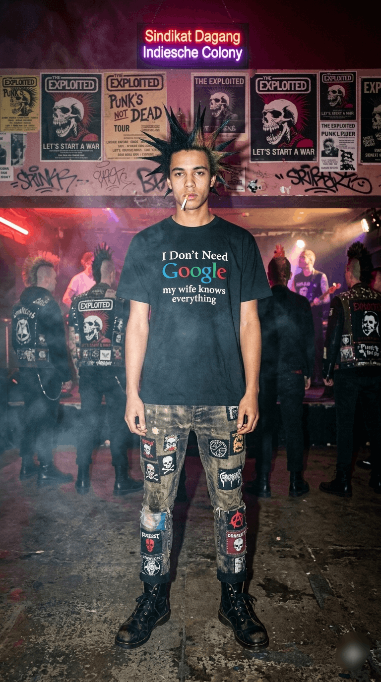 Other Found Object Ironic Google Tee - I Don't Need Google - Black Size US L / EU 52-54 / 3 - 1 Thumbnail