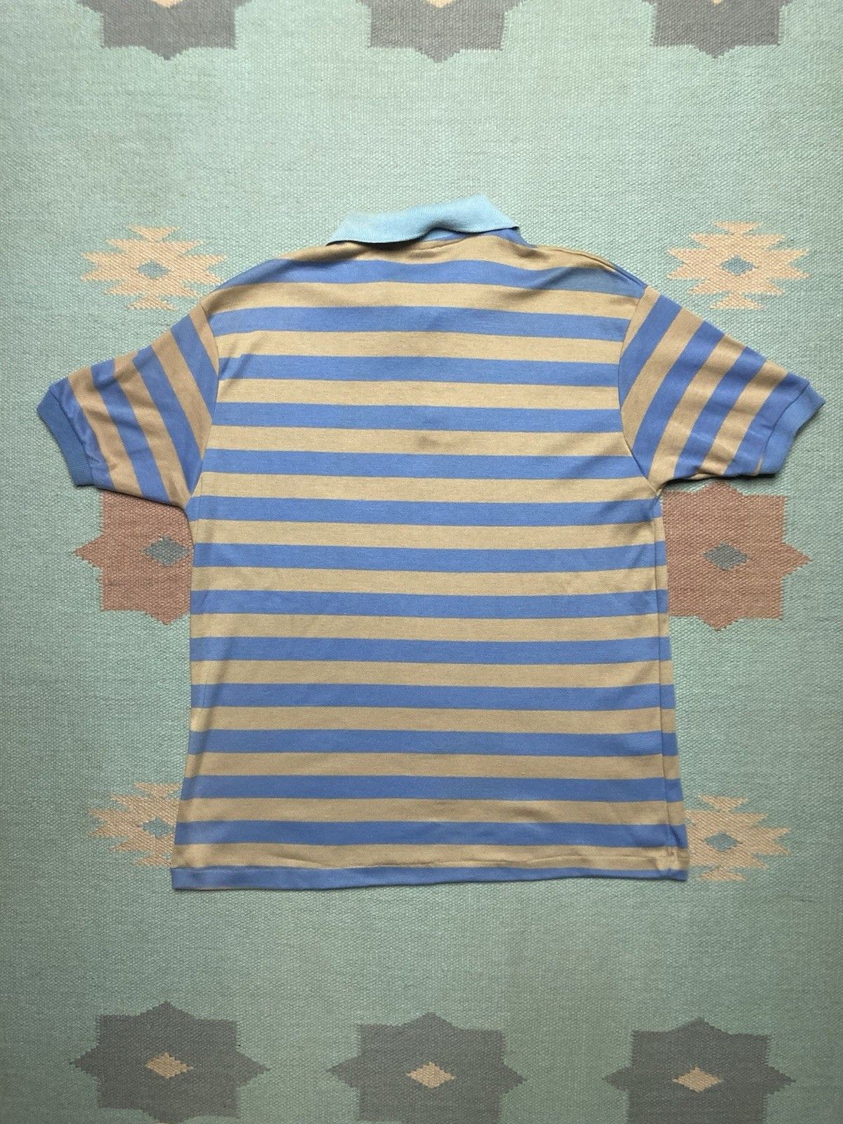 Vintage Vtg 70s short sleeve polo shirt striped soft poly cotton XL Size US XL / EU 56 / 4 - 7 Thumbnail