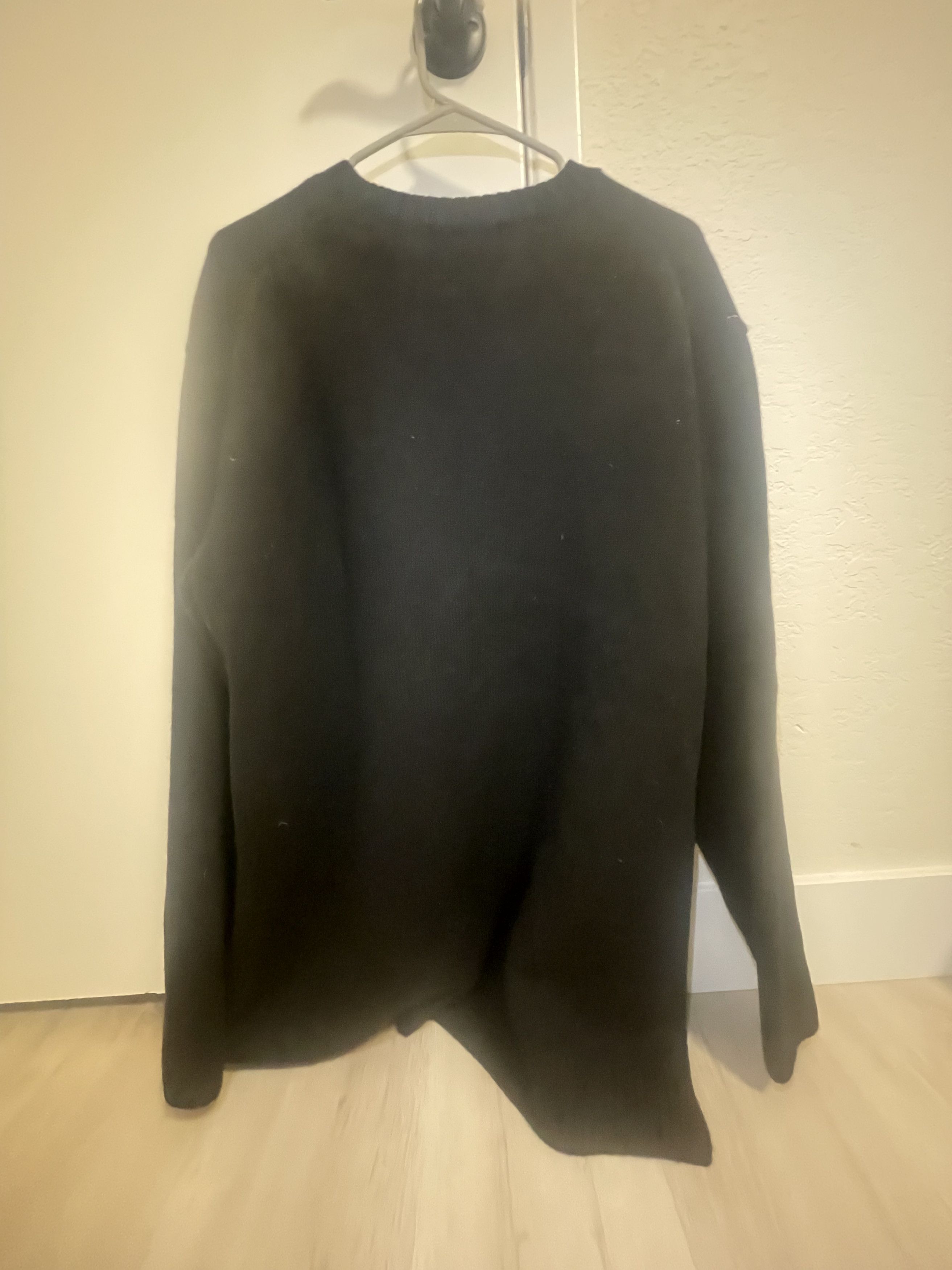 Yohji Yamamoto Black 7G Flower Sweater Size US L / EU 52-54 / 3 - 5 Thumbnail