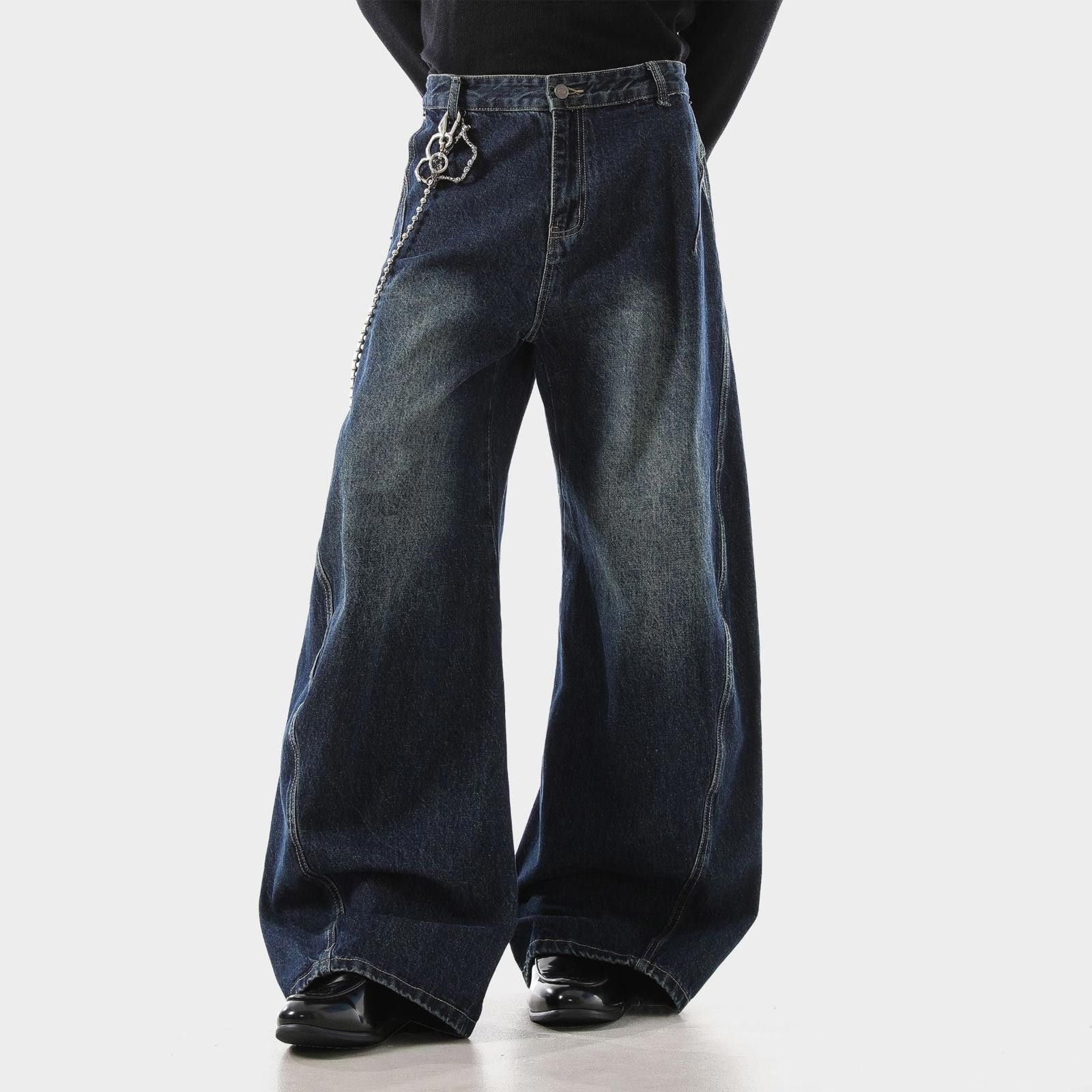 Vintage Blue Wide Leg Denim Jeans, Baggy Fit Jeans Size US 32 / EU 48 - 6 Thumbnail