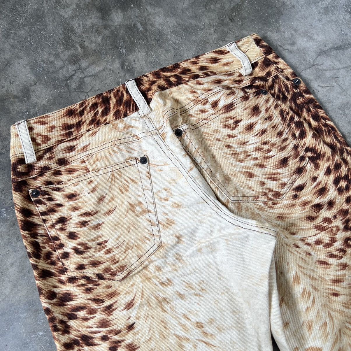 Just Cavalli 2000s Cecil Mc Bee Leopard Flare Pants Size 26" / US 2 / IT 38 - 4 Thumbnail
