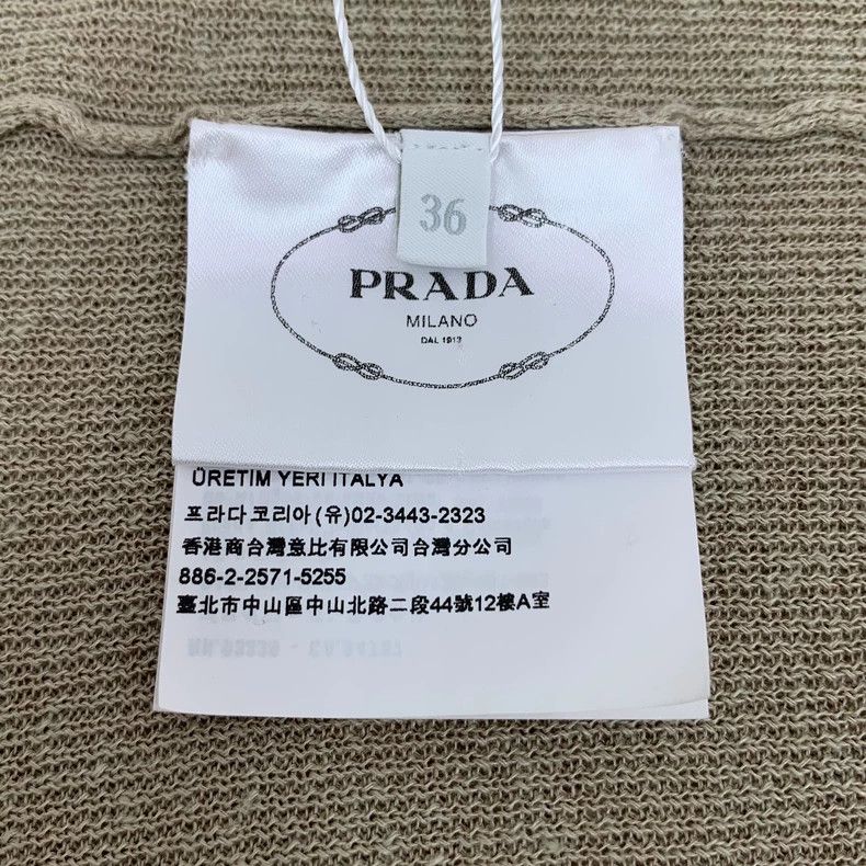 Prada Prada 22 brown logo letter print round-neck sleeveless lin Size XS / US 0-2 / IT 36-38 - 7 Thumbnail