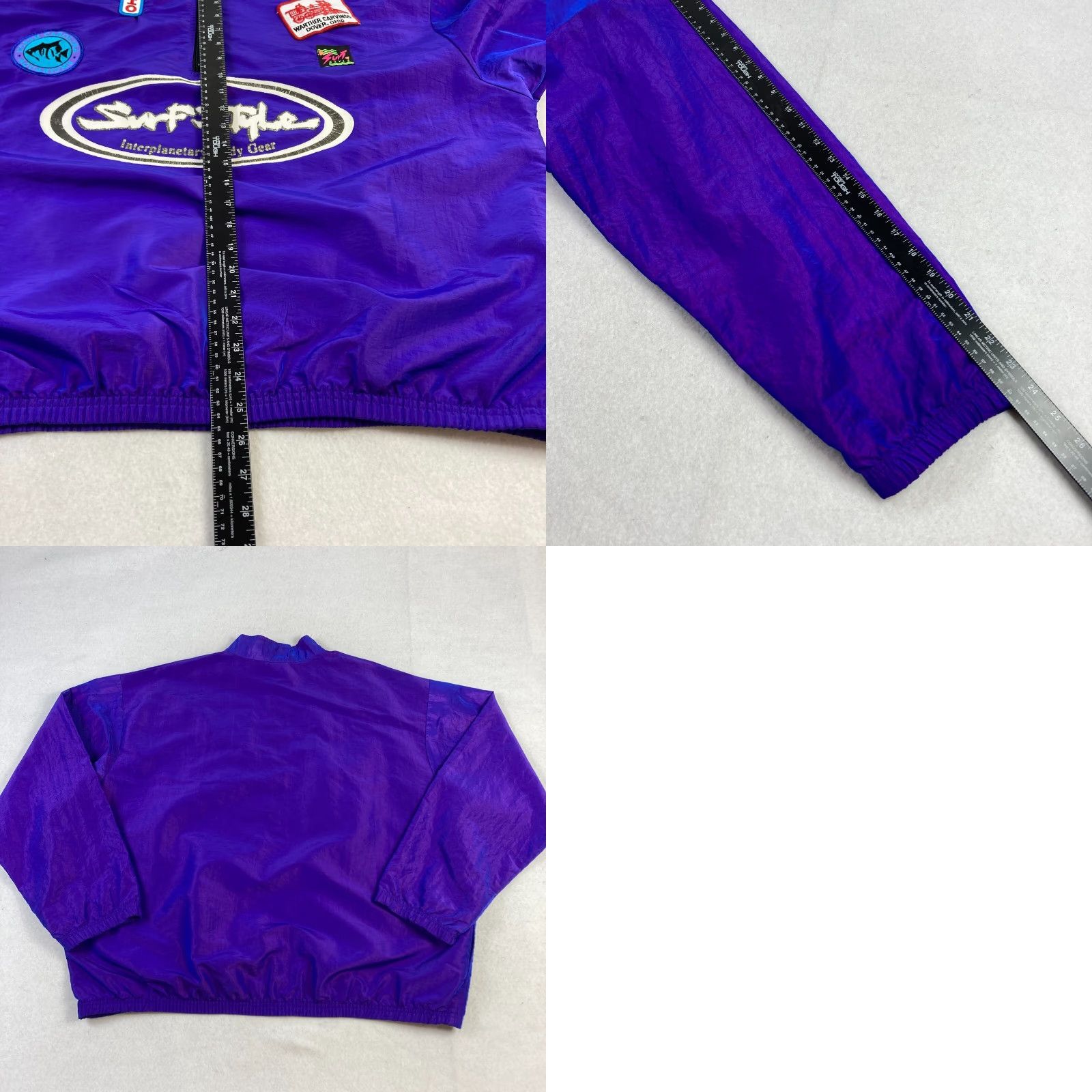 Vintage Vintage Surf Style Windbreaker Jacket One Size Purple Blue Nylon Quarter Zip Y2K Size US M / EU 48-50 / 2 - 8 Thumbnail