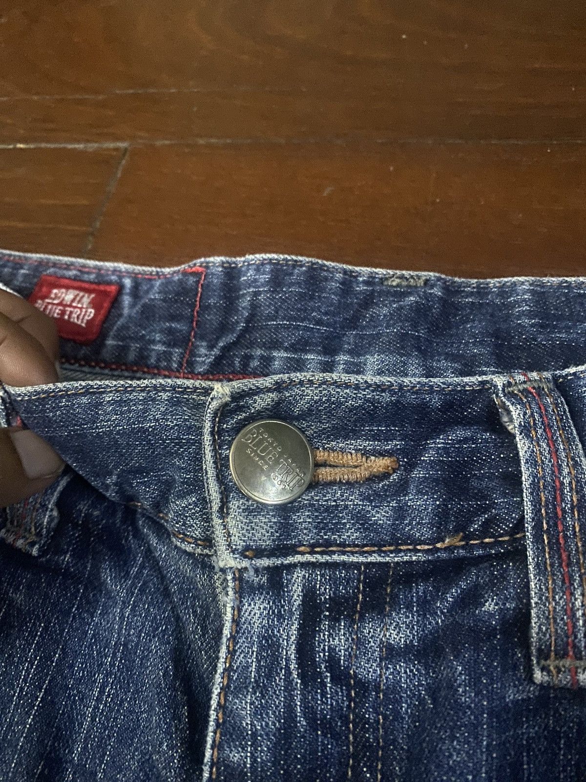 Edwin Fire 🔥🔥 EDWIN BLUE TRIP distressed denim flare jeans S1 Size US 32 / EU 48 - 8 Thumbnail
