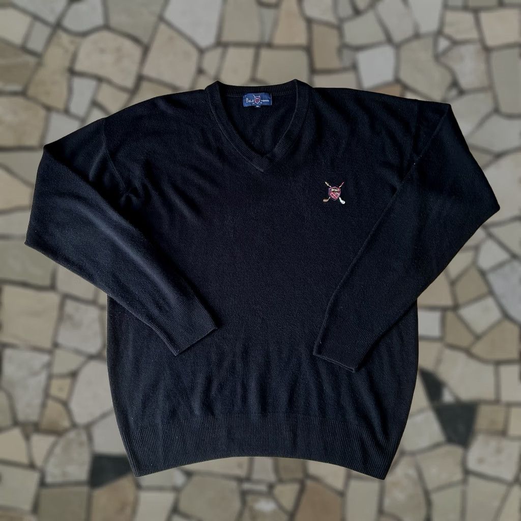Polo Ralph Lauren Vintage Polo Cashmere V-Neck Sweater Golf Shield Mens XL Size US XL / EU 56 / 4 - 1 Thumbnail