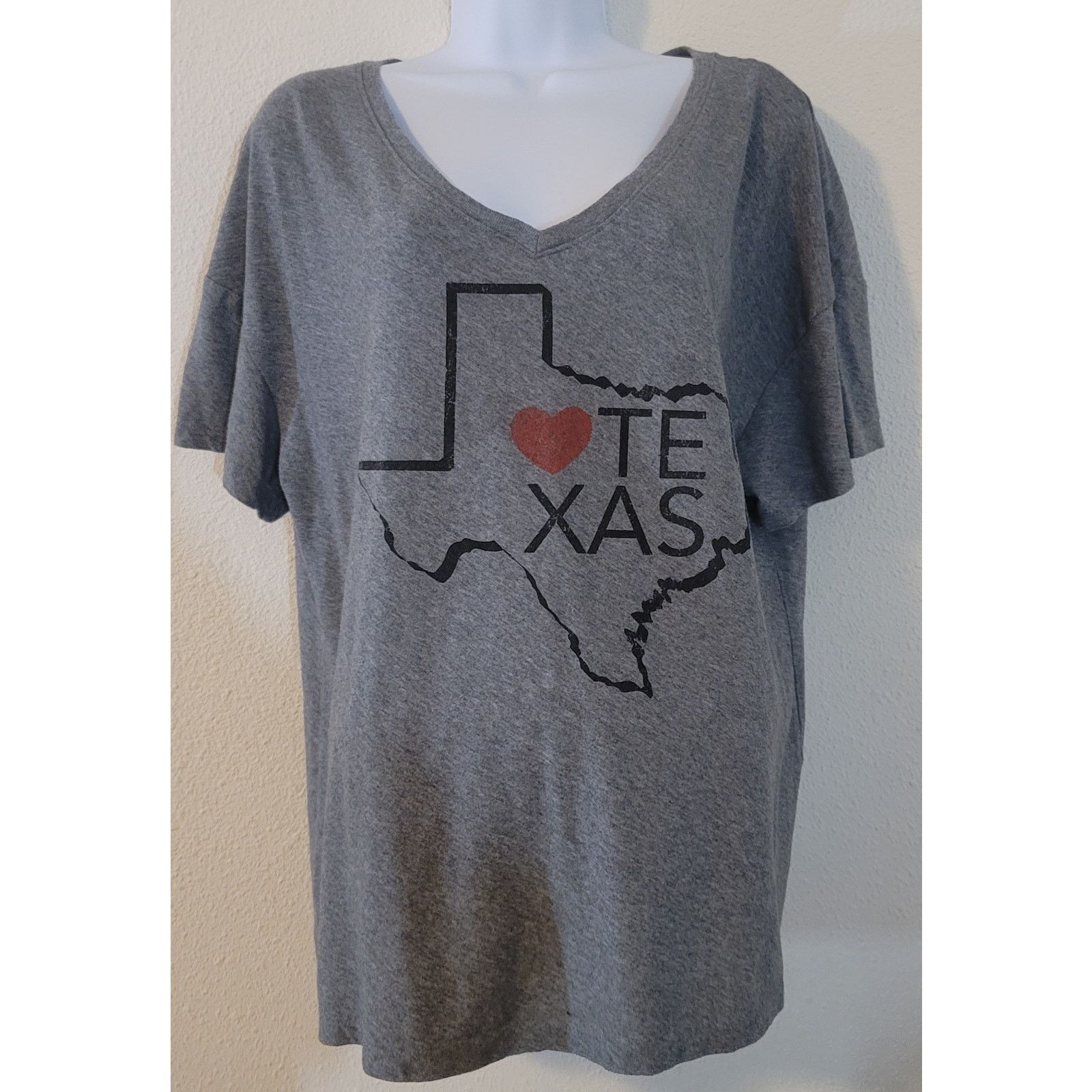 Other State of Mine Gray I Heart Texas Graphic Women's Shirt Large Size L / US 10 / IT 46 - 1 Thumbnail