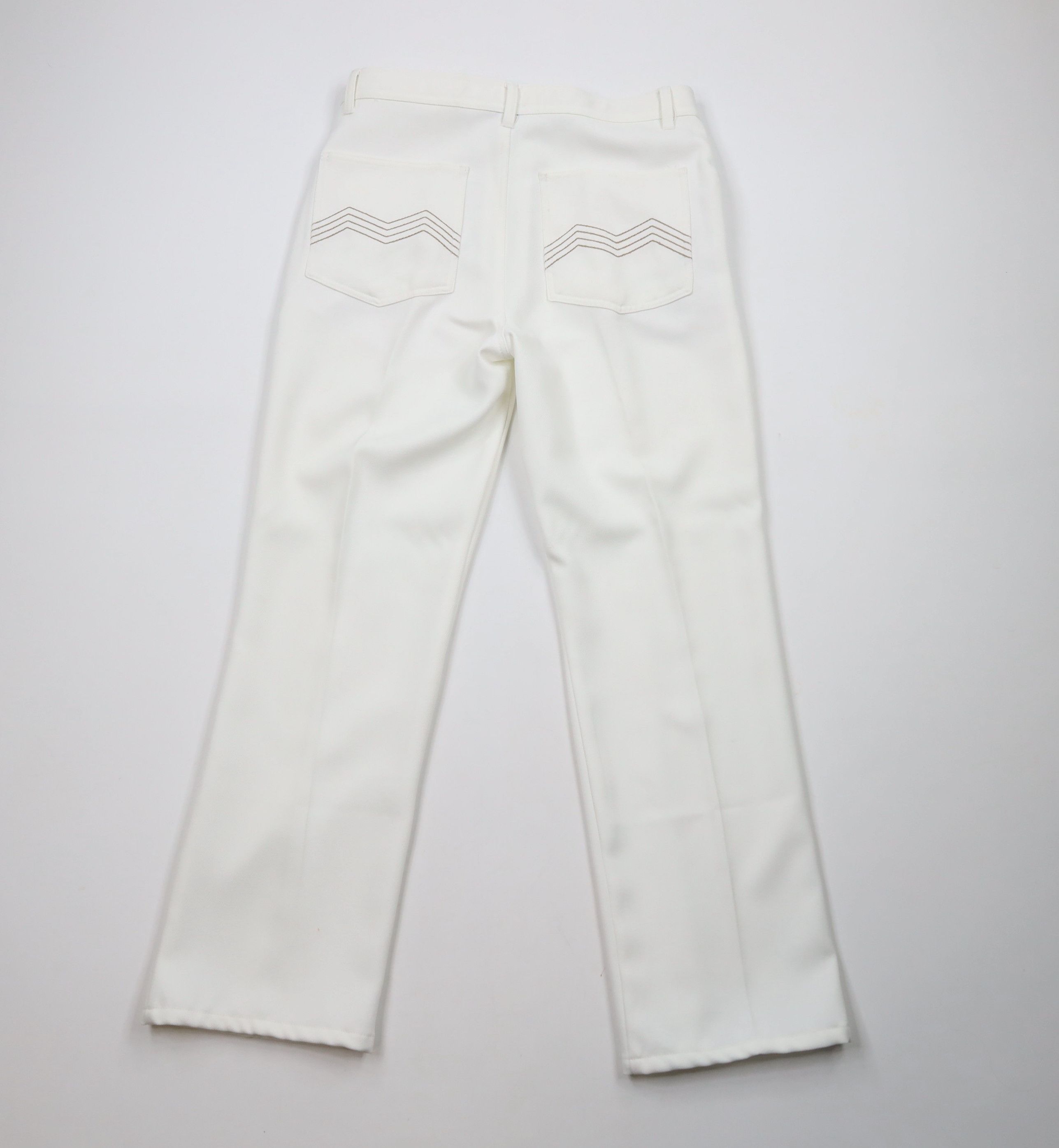 Vintage Vintage 90s Streetwear Flared Wide Leg Chino Pants White Size US 33 - 7 Thumbnail