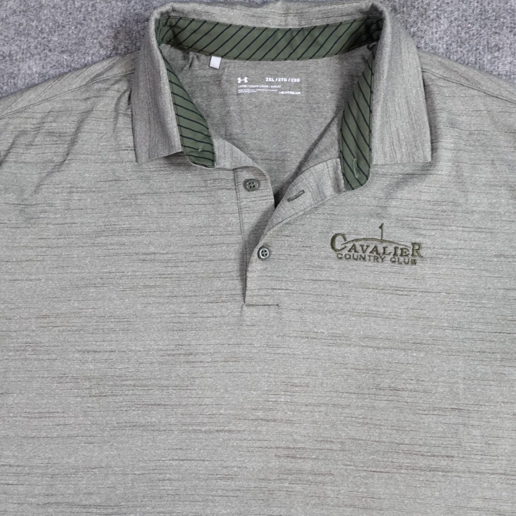 Under Armour Under Armour Polo Shirt 2XL Green Olive Heather Cavalier Country Club Mens Golf Short Sleeve Collared Button Shirt Pattern Solid Size US XXL / EU 58 / 5 - 2 Thumbnail