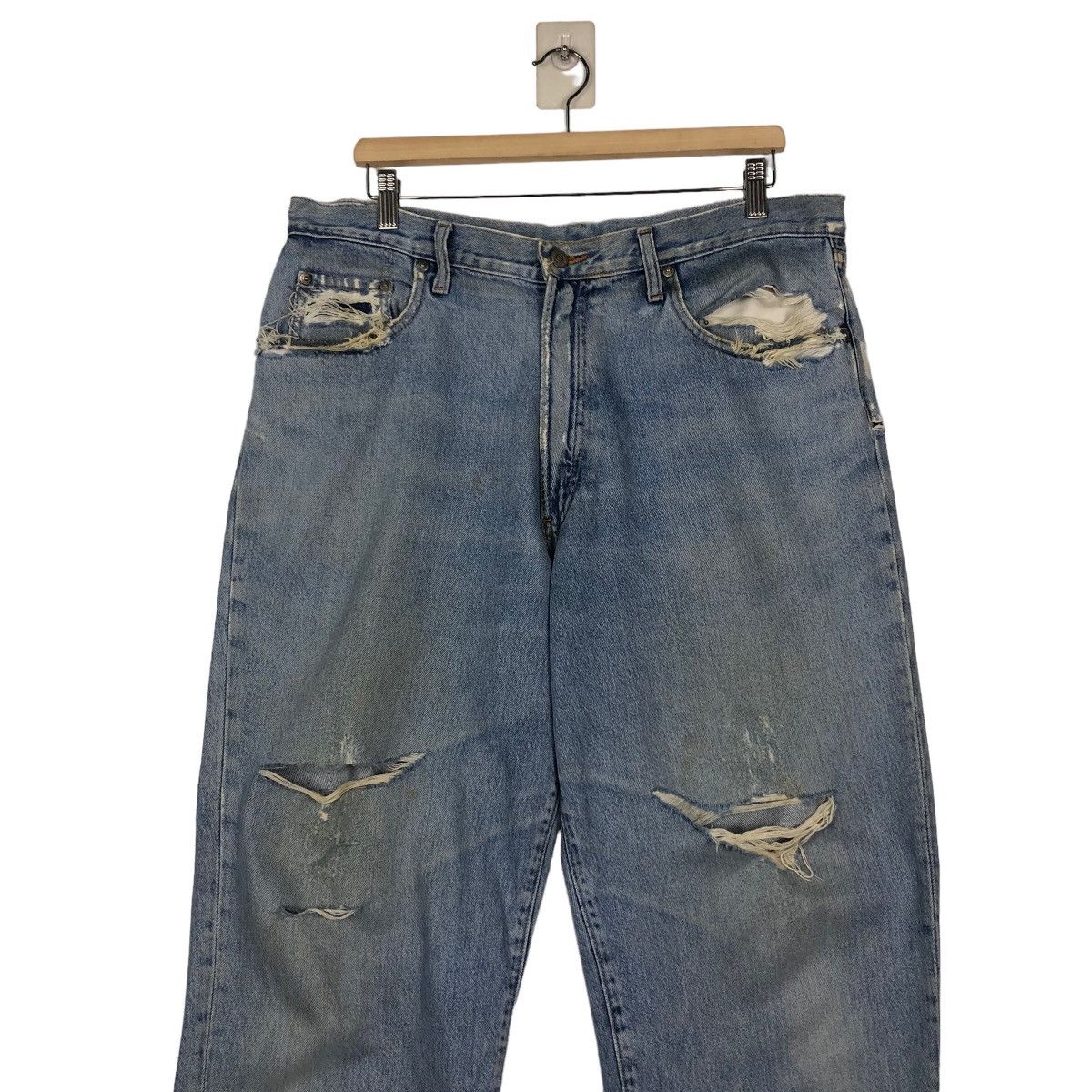 RRL Ralph Lauren 🔥VINTAGE SELVEDGES DENIM JEANS DOUBLE RL RRL DISTRESSED Size US 36 / EU 52 - 4 Thumbnail