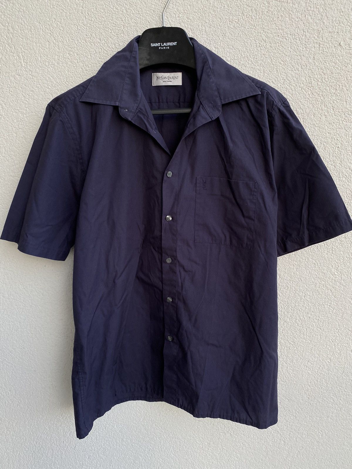 Vintage Summer YSL Shirt in Navy Size US M / EU 48-50 / 2 - 3 Thumbnail