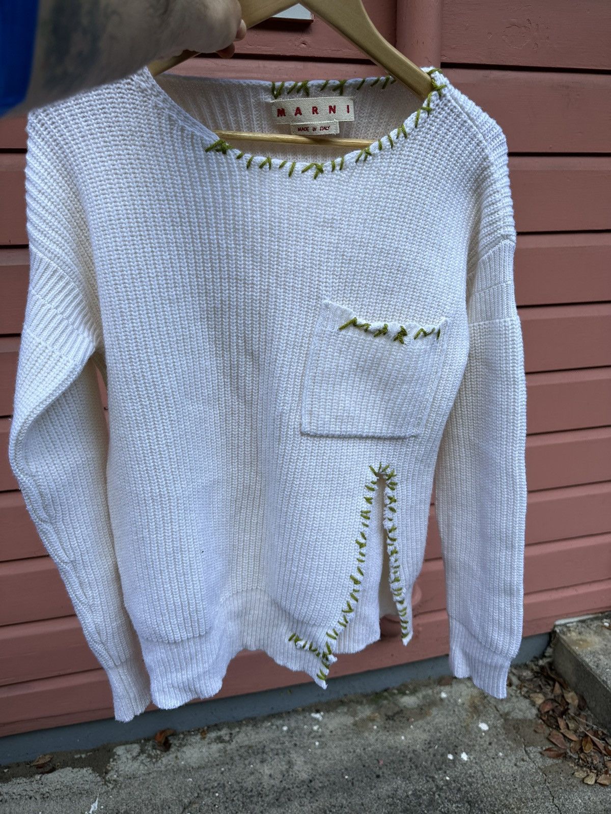 Marni RARE GRAIL Marni raw stitched split sweater Size US S / EU 44-46 / 1 - 4 Thumbnail