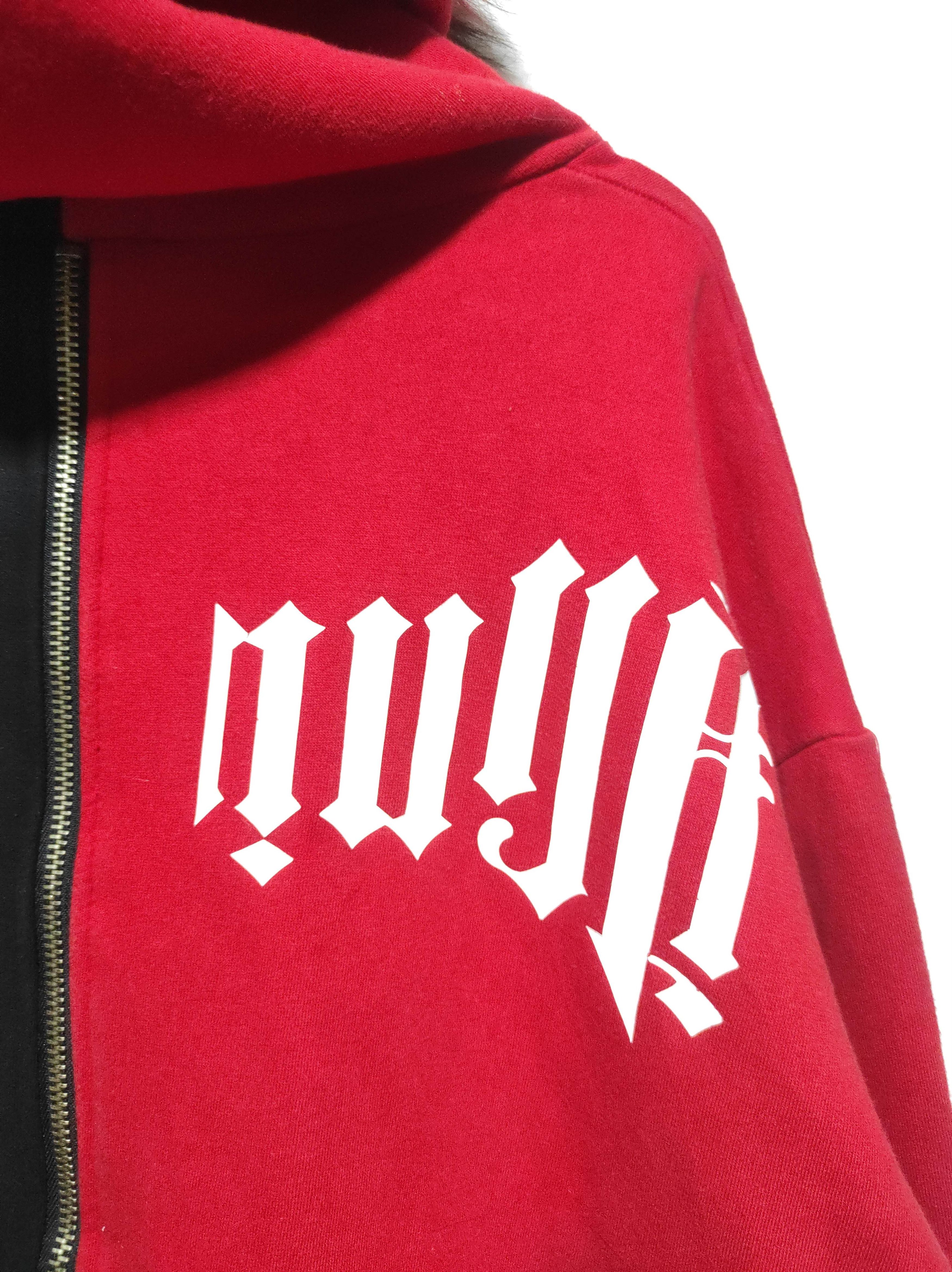 Hysteric Glamour B&W Back Oversized Zipper Fur Hoodie ifsixwasnine lgb style Size US XL / EU 56 / 4 - 16 Thumbnail