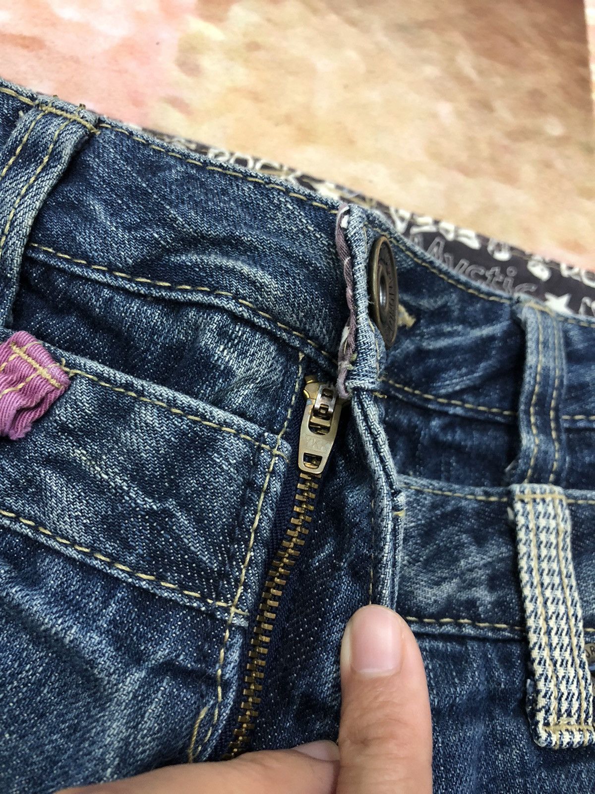 Japanese Brand × Seditionaries Vintage Colza Double Waist Distressed Faded Blue Jeans Size US 31 - 6 Thumbnail