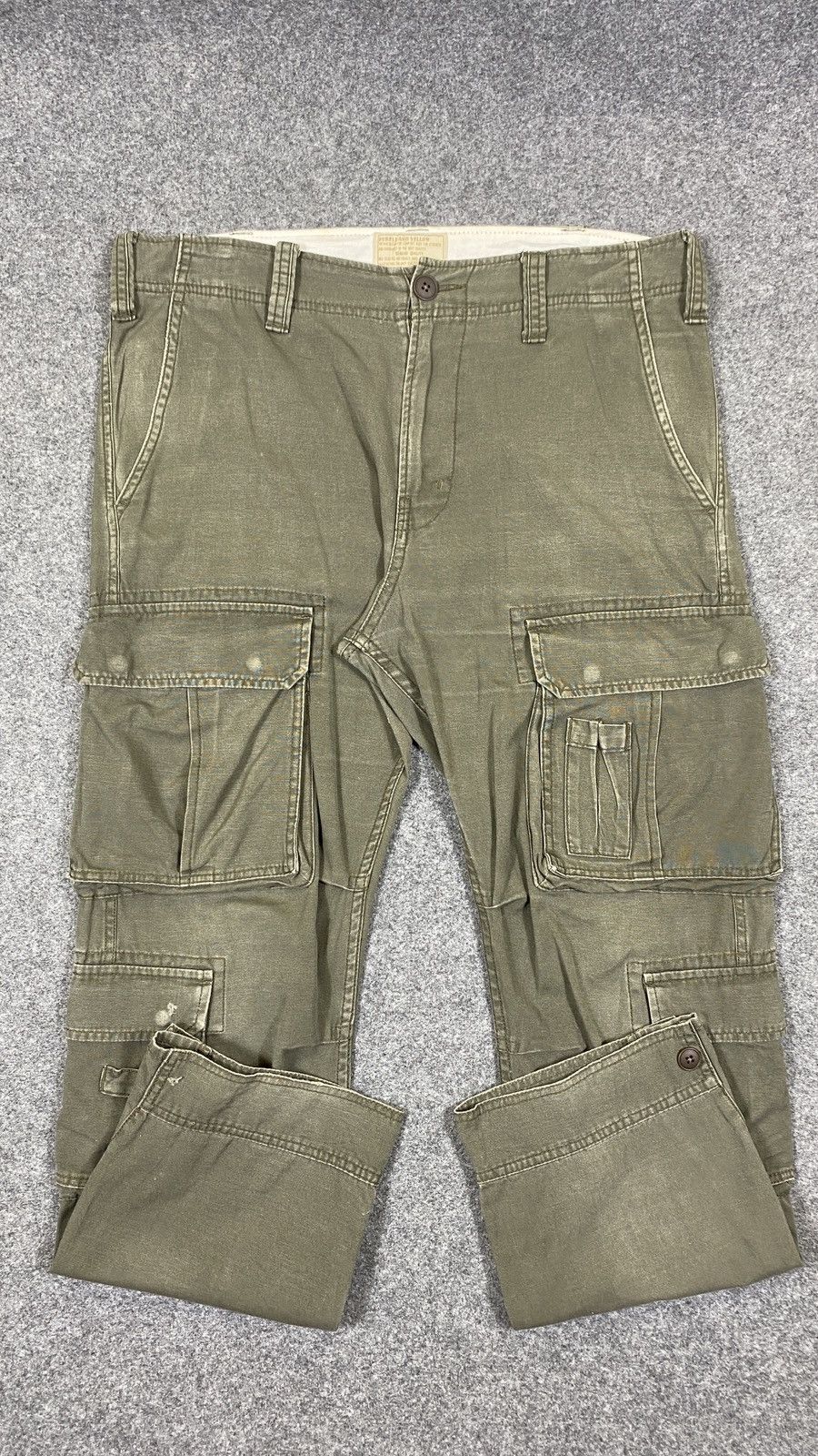 Purple Brand Vintage’90s🔥Purple&Yellow🔥Fade Green Army Cargo Pants Size US 36 / EU 52 - 5 Thumbnail