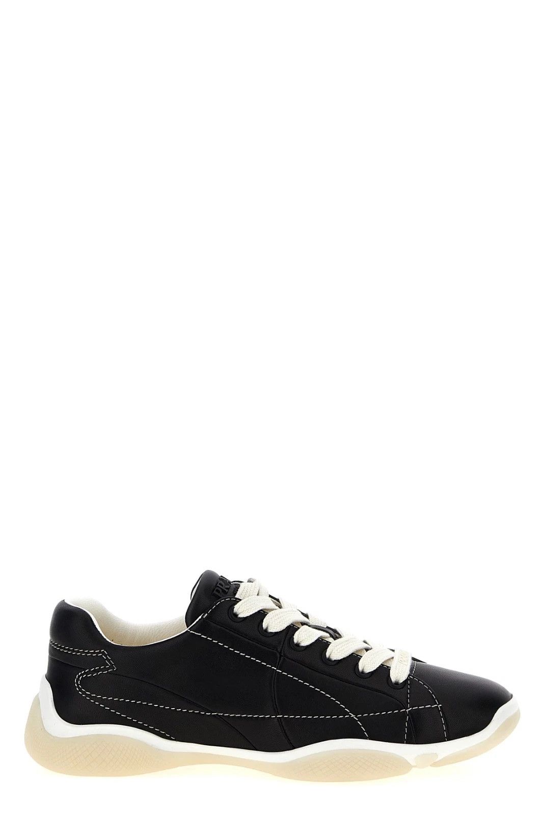 Prada PRADA Black Leather Nappa Sneakers New And Authentic Size US 7 / IT 37 - 1 Thumbnail