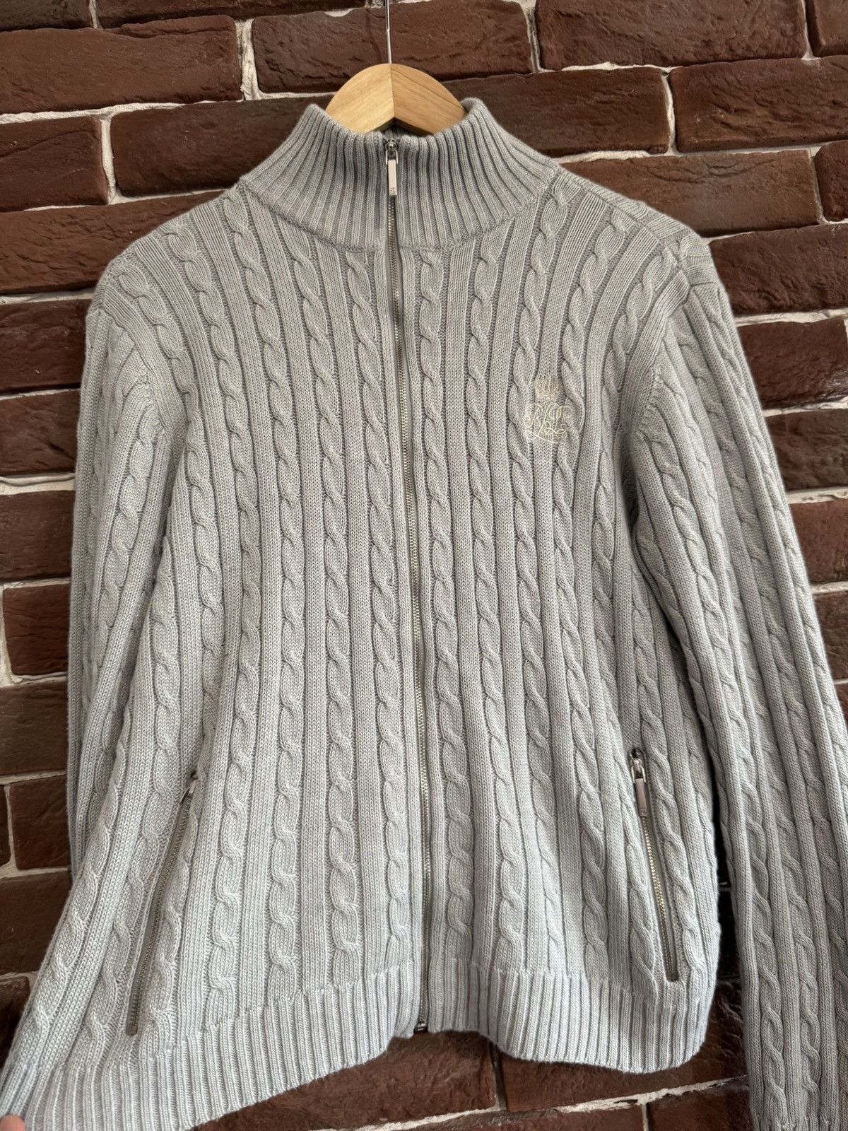 Ralph Lauren Women's Ralph Lauren Grey Cable Logo Knit Swearshirt M Size M / US 6-8 / IT 42-44 - 5 Thumbnail