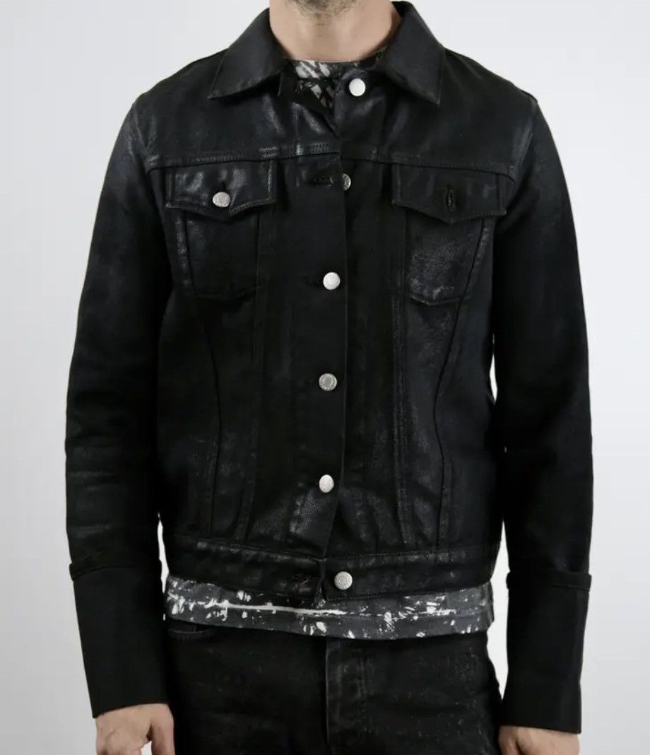 Helmut Lang Vintage 1999 Helmut Lang Black Denim Jacket Sz 42 Waxed Worn Size US XS / EU 42 / 0 - 20 Thumbnail