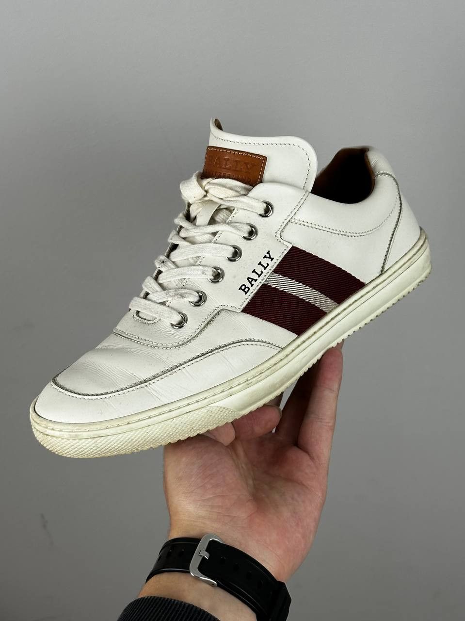 Bally BALLY Oriano White Leather Sneakers Men’s Shoes Size US 8 Size US 8 / EU 41 - 2 Thumbnail