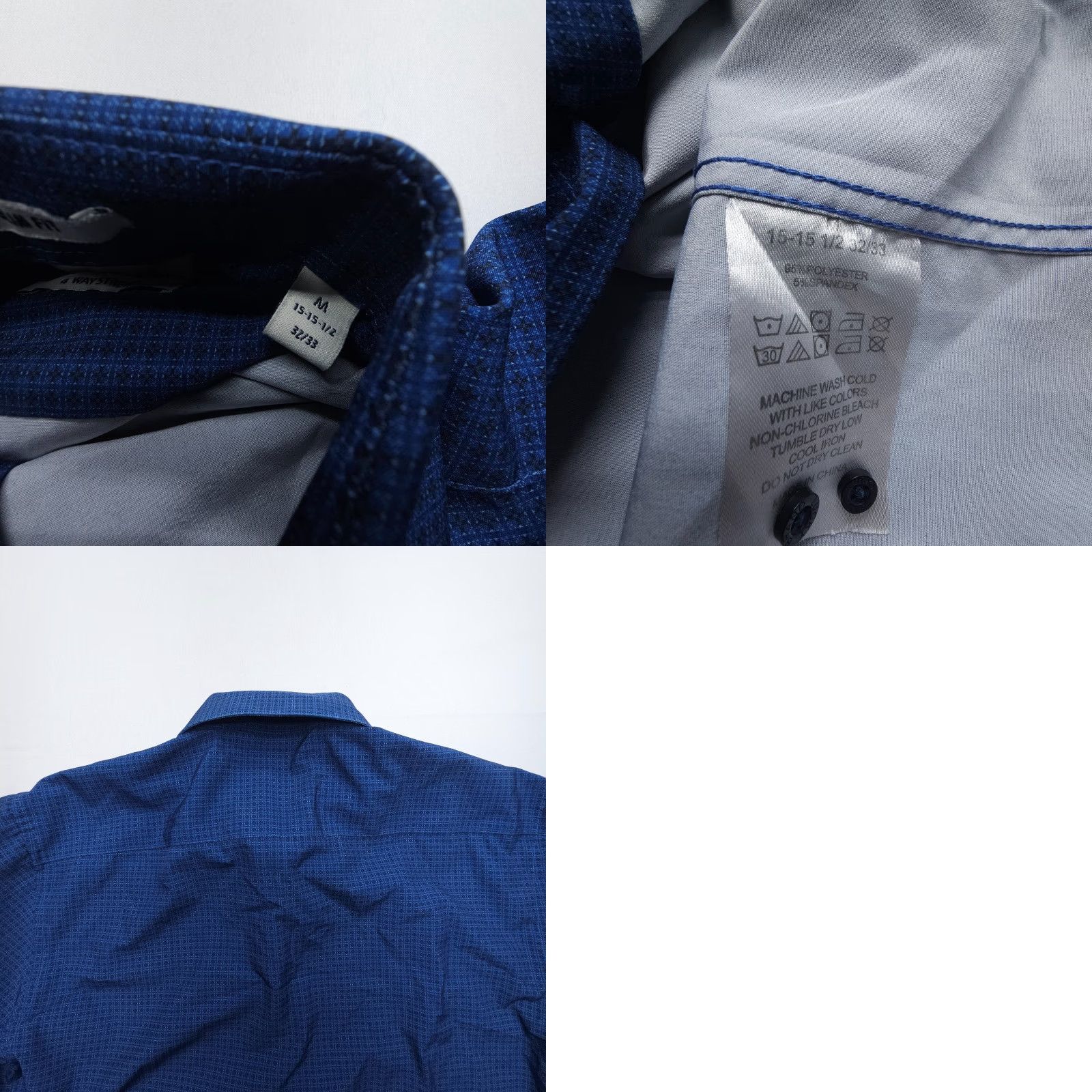 Lucky Brand Lucky Brand Shirt Mens Medium Slim 4 Way Stretch Long Sleeve Button Blue Print Size US M / EU 48-50 / 2 - 8 Thumbnail