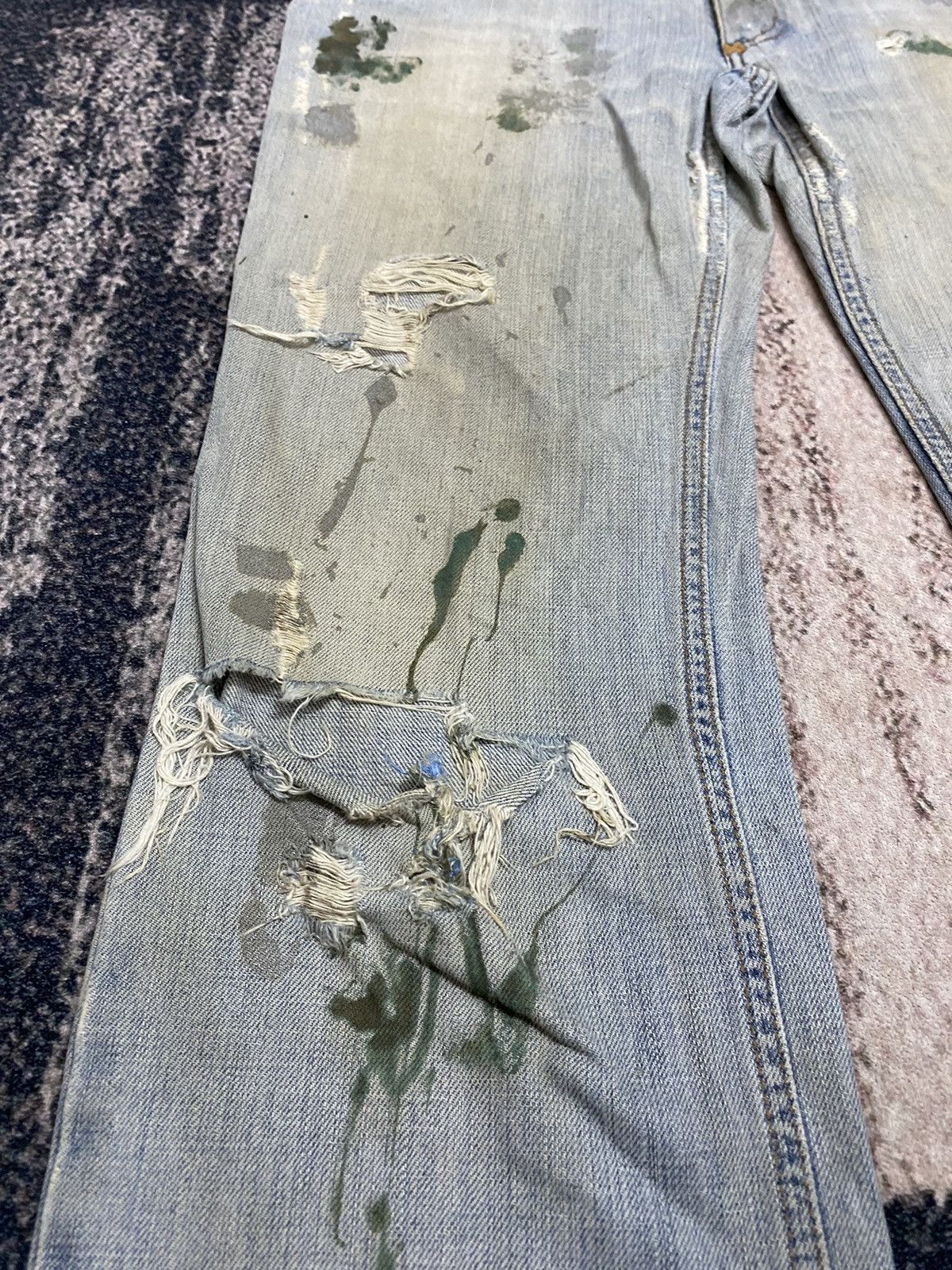 Dolce & Gabbana Vtg Dolce & Gabbana Distressed Painted Jeans Size US 35 - 12 Thumbnail