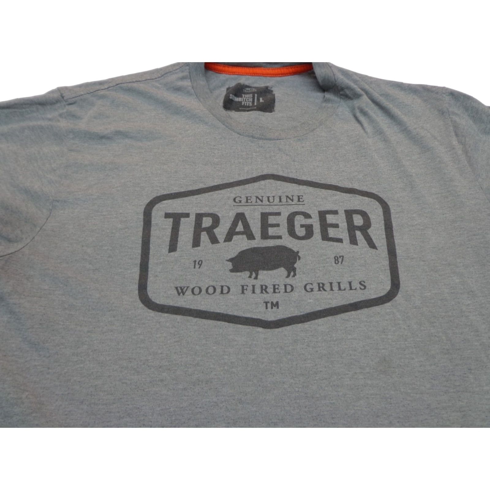Vintage Traeger Wood Fired Grills Gray Graphic T-Shirt L Mens Crew Neck Short Sleeve Cotton Blend Size US L / EU 52-54 / 3 - 1 Thumbnail