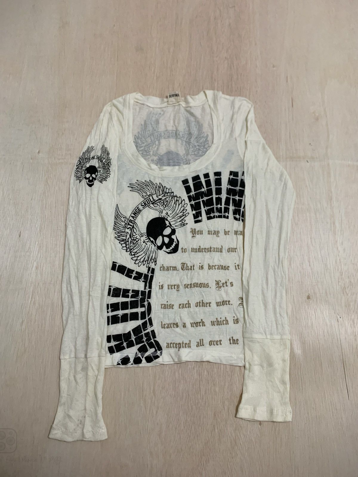 Pre-owned Hysteric Glamour X If Six Was Nine D.i.a Skull Wings Ifsixwasnine Punk Style Longsleeve In Washed Yellow