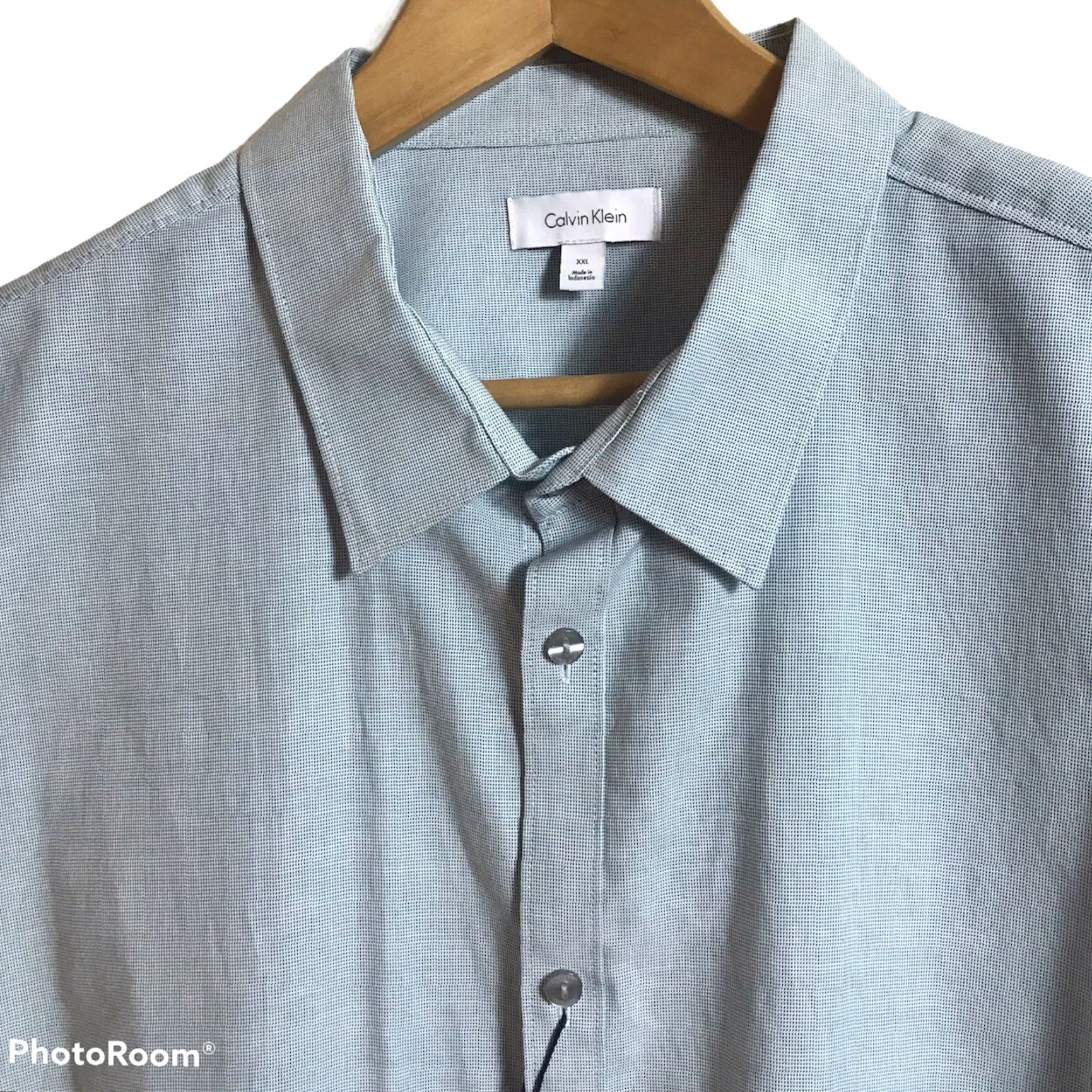 Calvin Klein Calvin Klein Shirt Mens XXL Cotton Roll-Up Sleeve Teal Button Up Cash? 69.50 Size US XXL / EU 58 / 5 - 3 Thumbnail