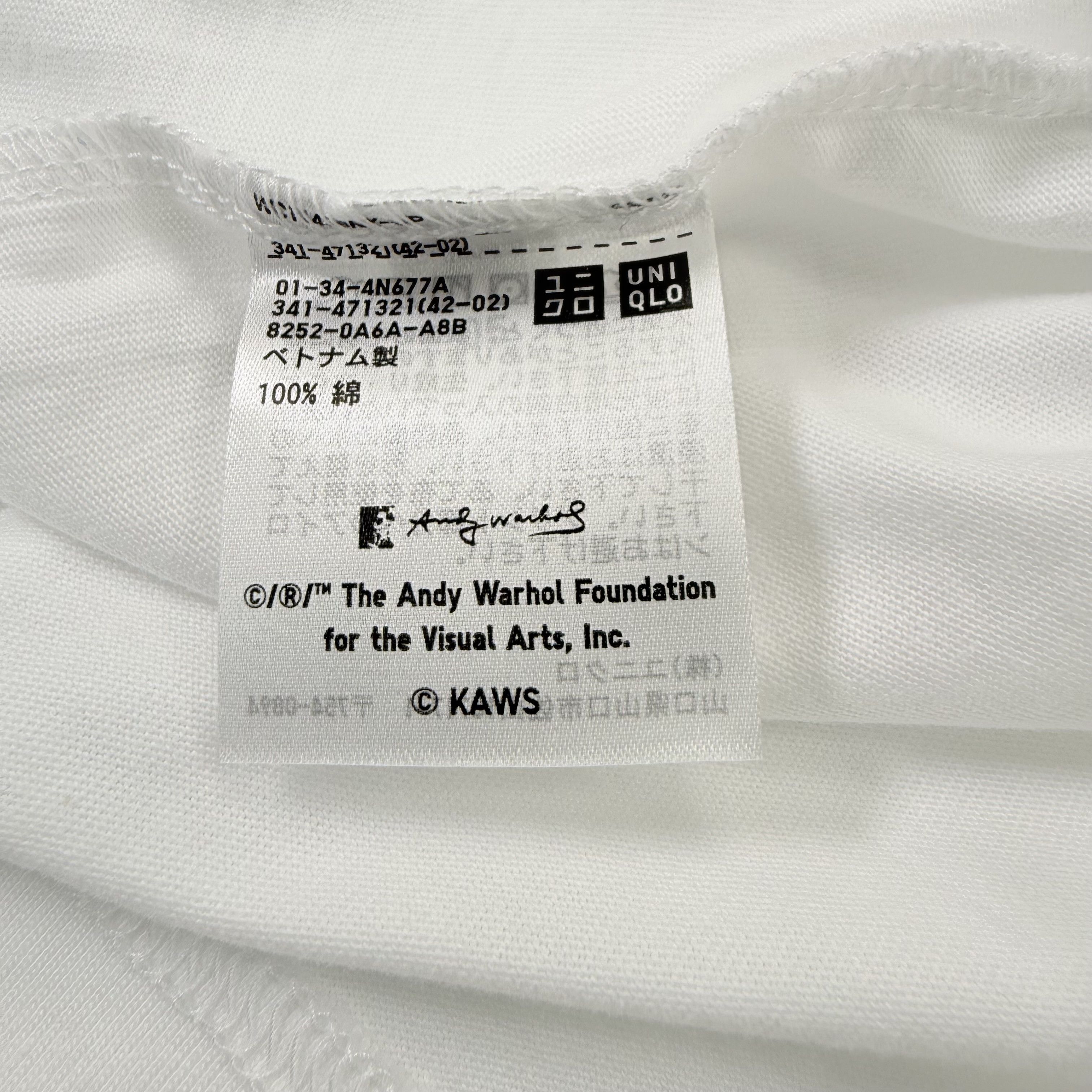 Andy Warhol × Uniqlo Uniqlo KAWS x Andy Warhol White Graphic T-Shirt XL Size US XL / EU 56 / 4 - 6 Thumbnail