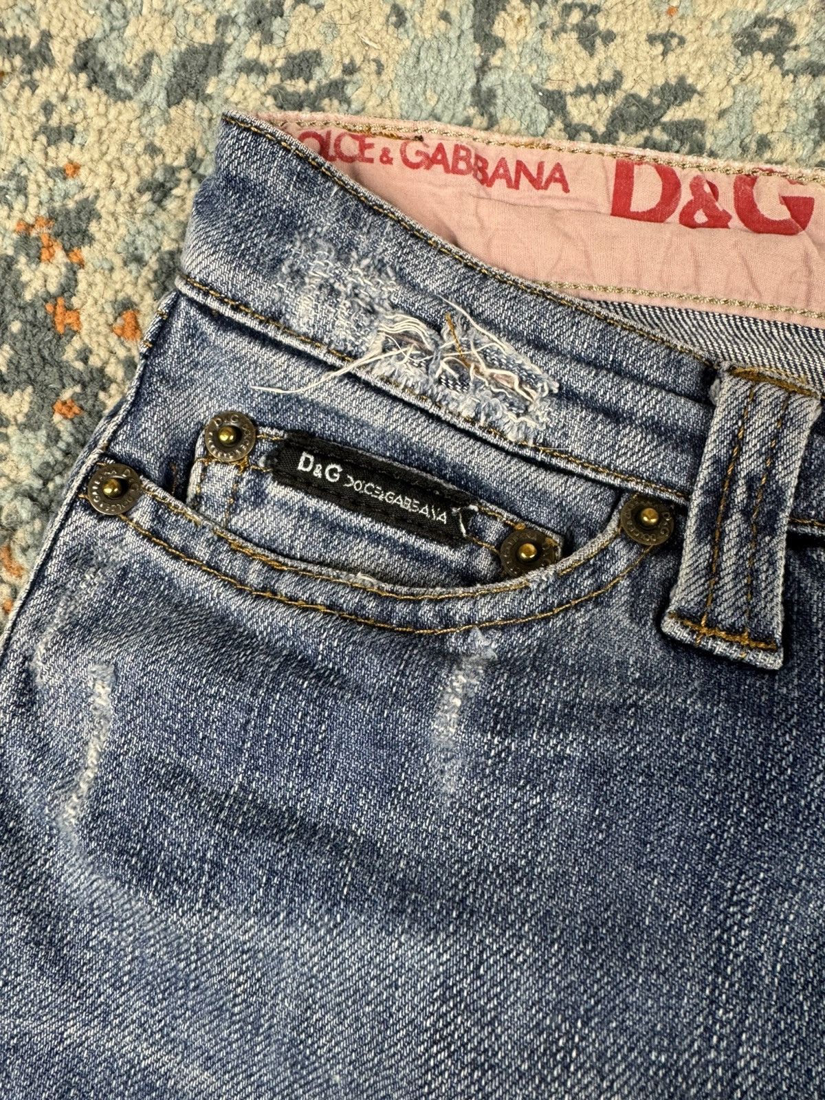 Dolce & Gabbana Vintage Y2K Dolce & Gabbana D&G low rise hip washed jeans Size 28" / US 6 / IT 42 - 10 Thumbnail