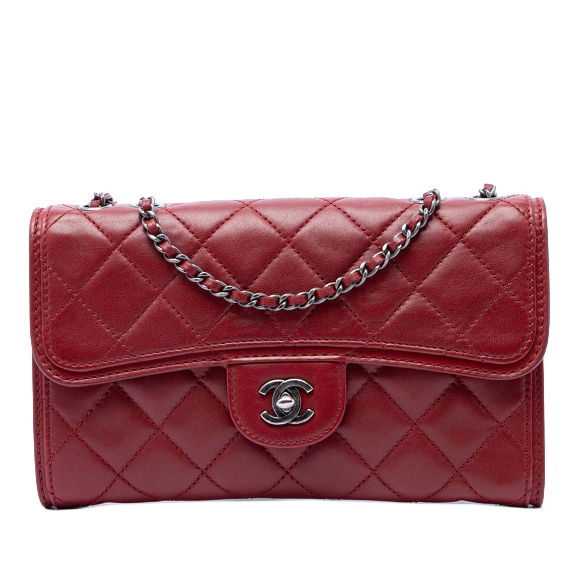 Quilted Lambskin Citizen Zip Flap in Red, Women's