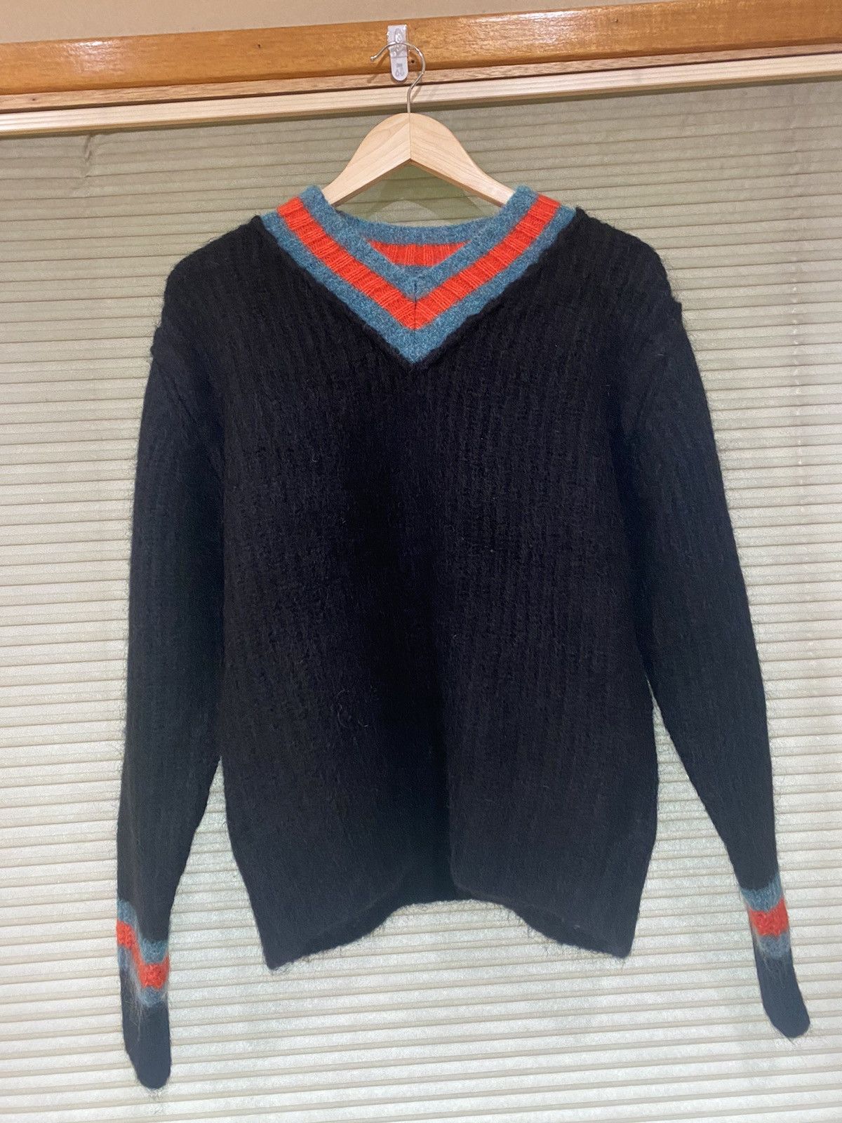 image of Stussy Mohair Rugby Sweater in Black, Men's (Size Small)