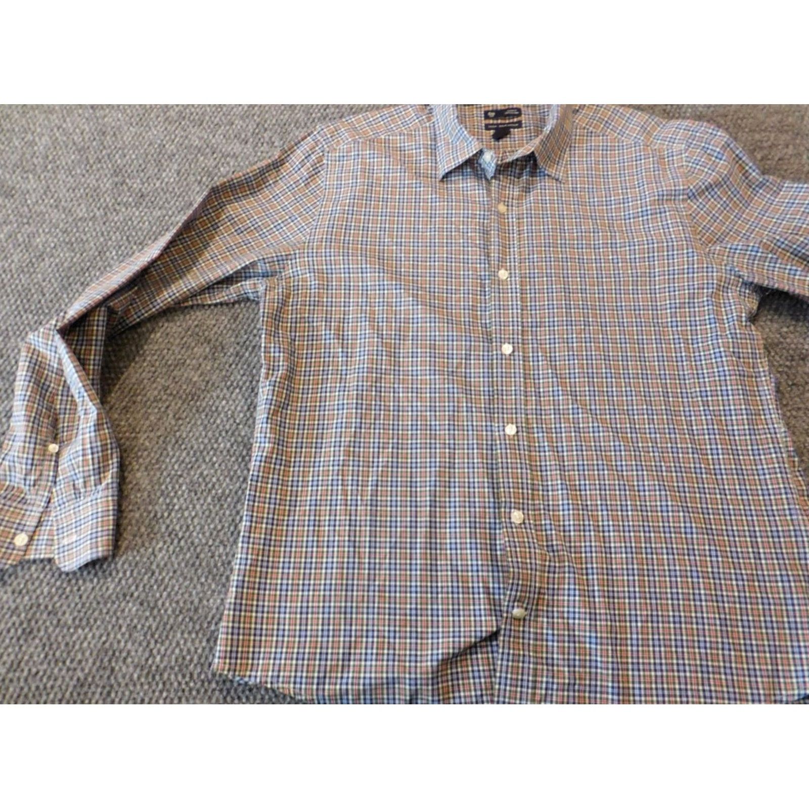 Gap Gap Shirt Button-Up Plaid Blue Casual Mens L Button-Down Collared Knit Cotton Long Sleeve Classic Vintage: No Size US L / EU 52-54 / 3 - 3 Thumbnail