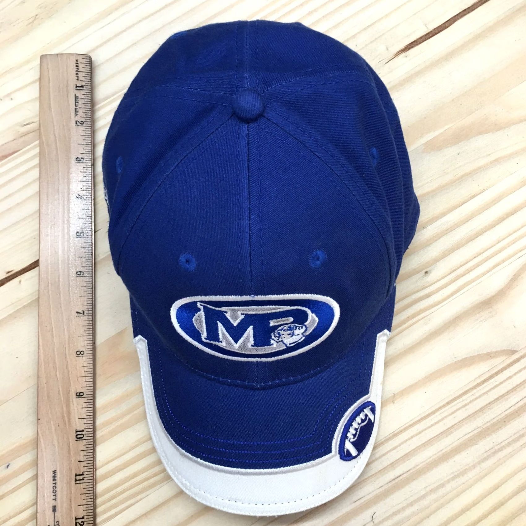 Vintage The Game Mineral Point Gridiron Club Baseball Cap Mens OS Blue White Headwear Baseball Cap Size ONE SIZE - 3 Thumbnail