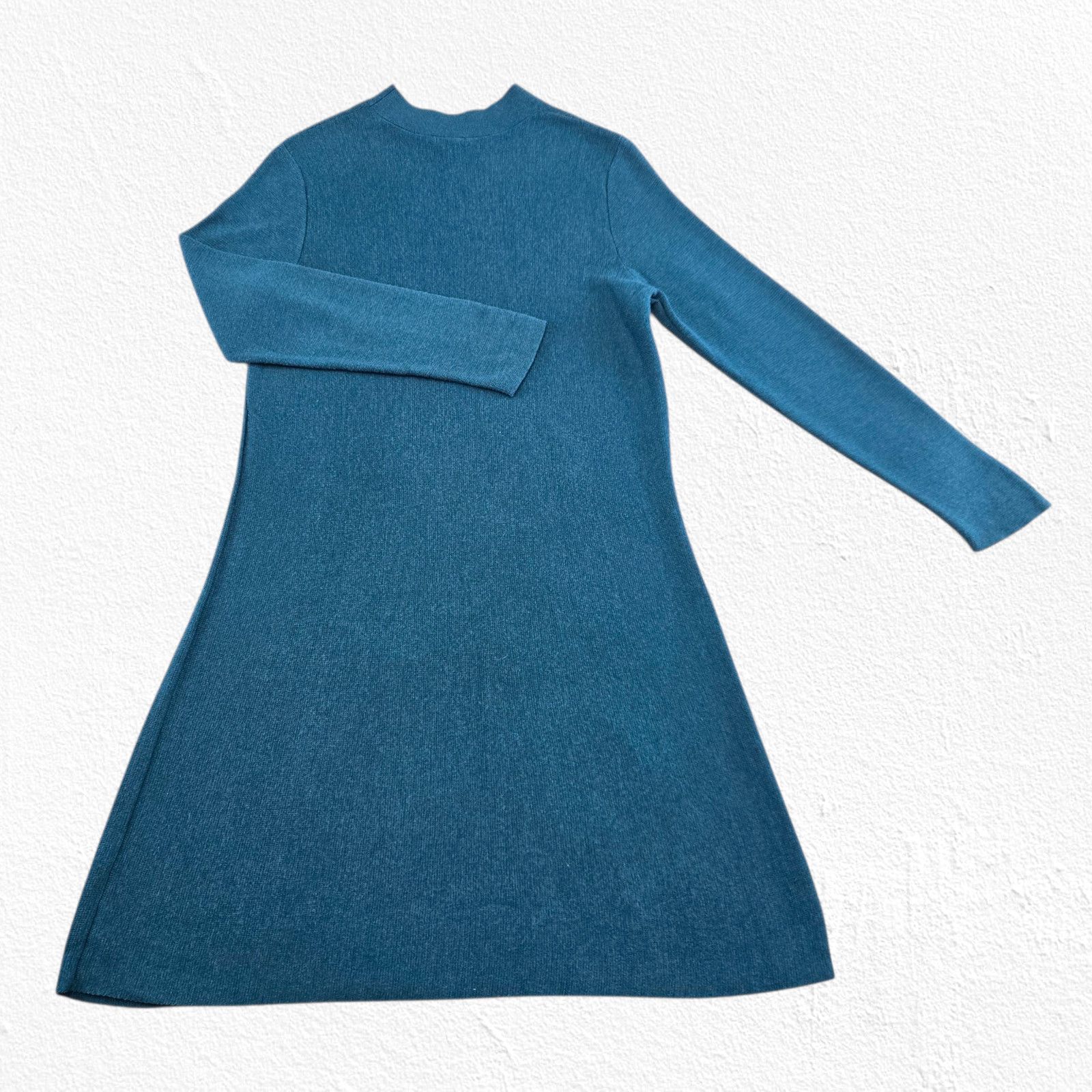 Other J. Jill Teal Mock Neck Midi Sweater Dress Size Small Petite Size S / US 4 / IT 40 - 8 Thumbnail