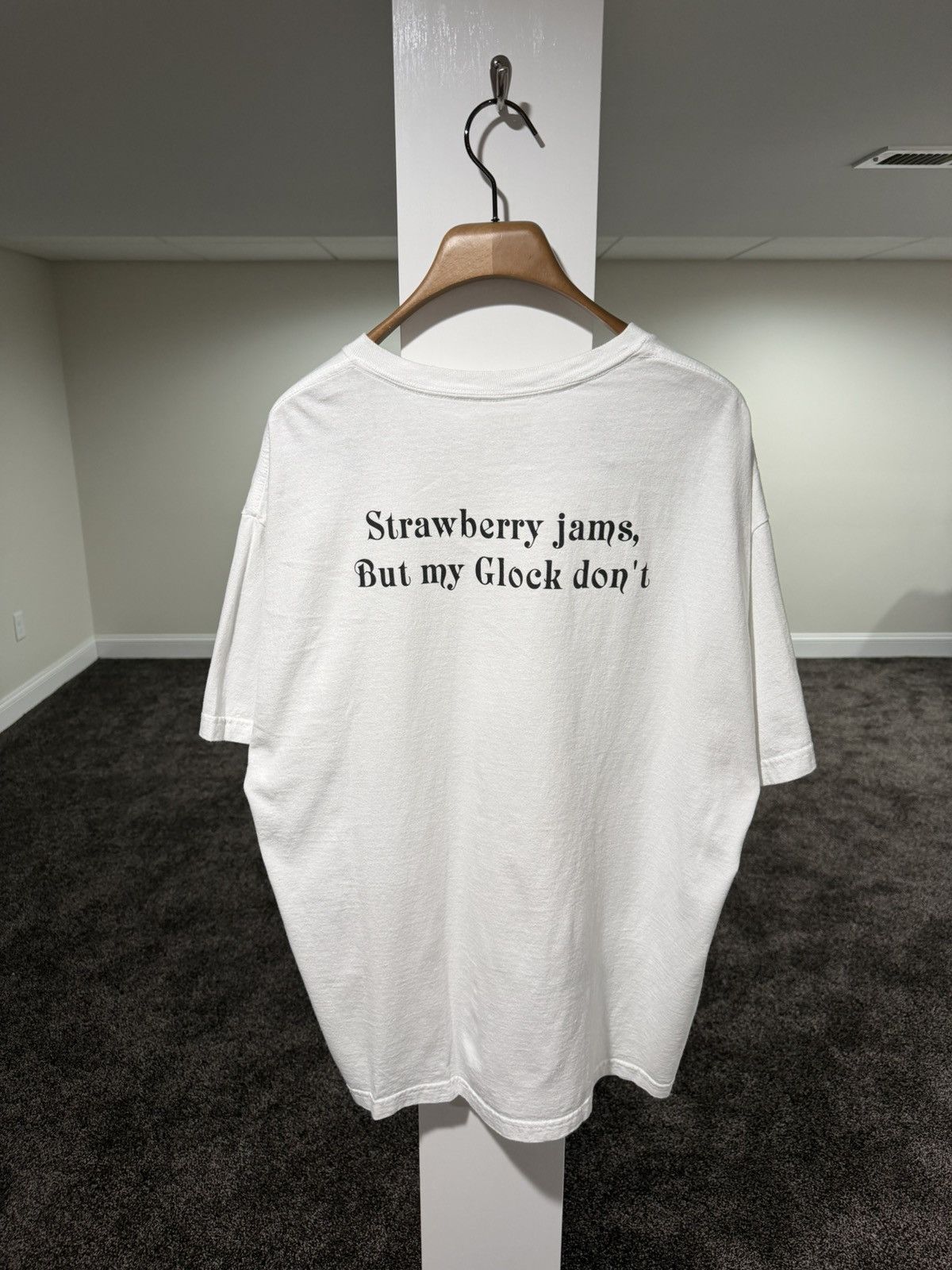 Strawberry Strawberry Jams but my Glock Don’t x Ben Baller White SS Tee Size US XL / EU 56 / 4 - 1 Thumbnail