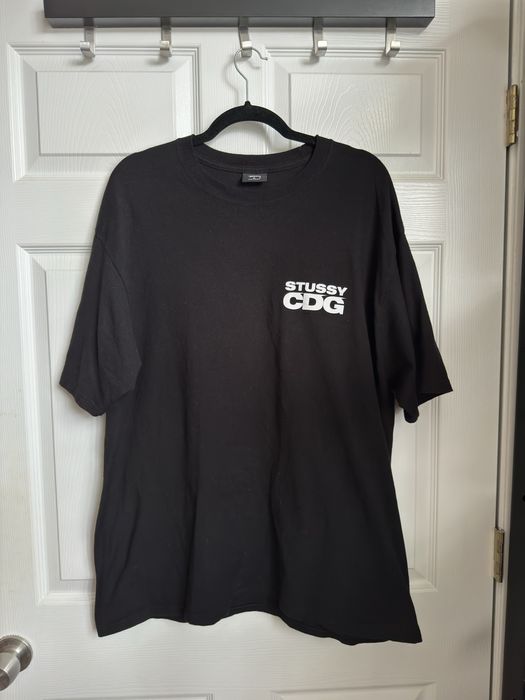 Stussy Stussy X CDG Black Surf Man Tee XL 2020 40th Anniversary | Grailed