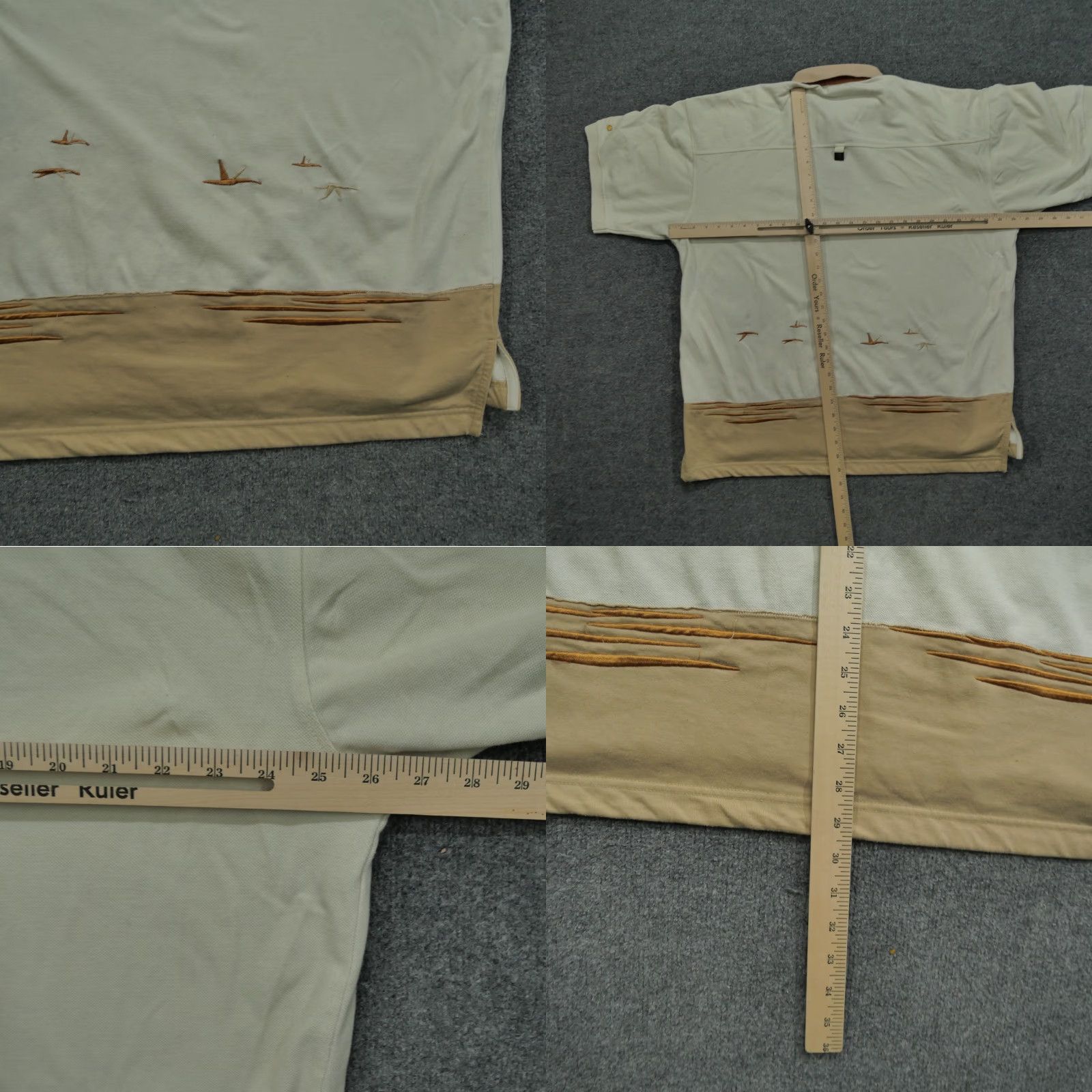Denime VINTAGE Barefox Denim Polo Shirt Mens 2XL Brown Tan Giraffe Hip Hop Y2K Casual Preppy Logo Collar - (Note: Original content preserved; no additions) Size US XXL / EU 58 / 5 - 9 Thumbnail