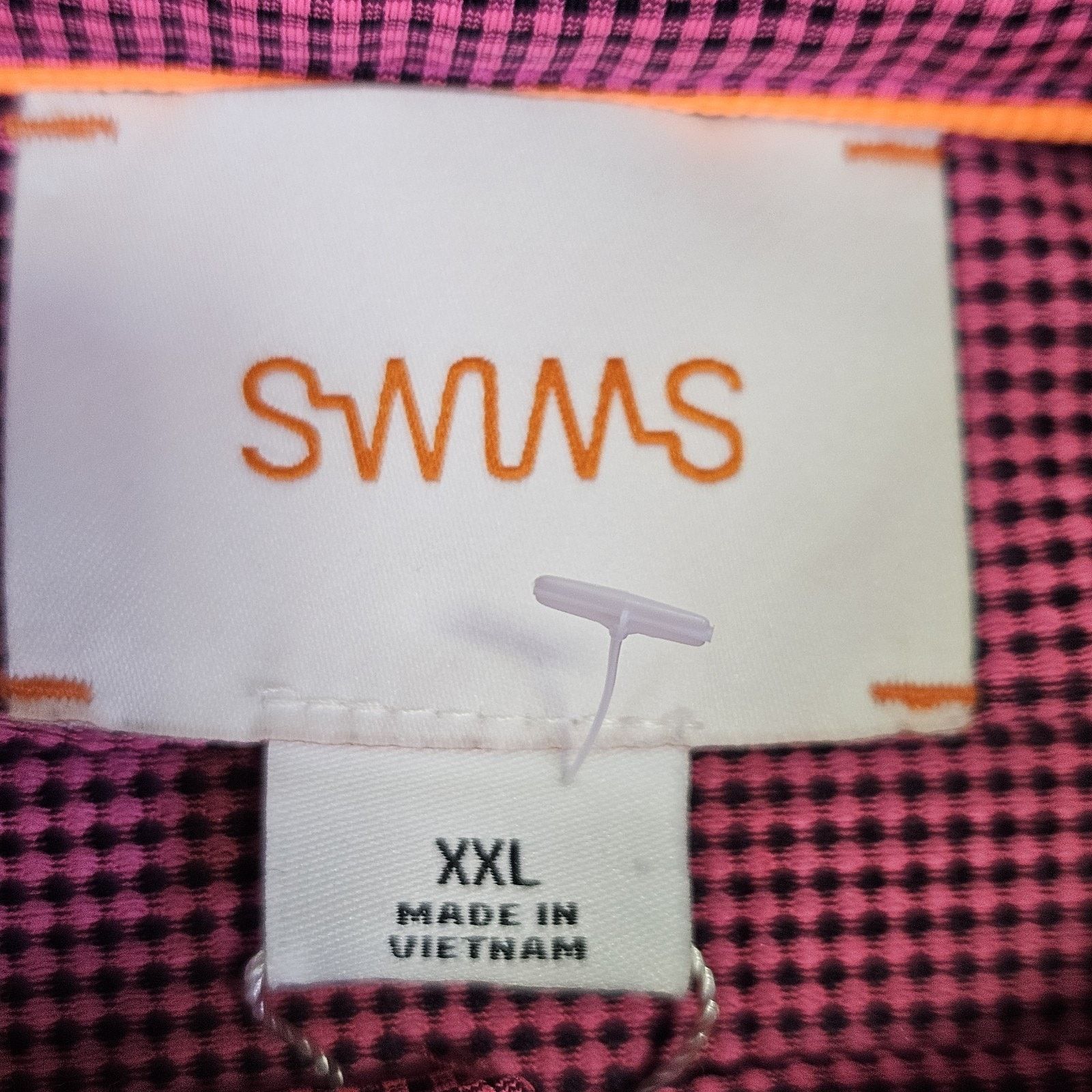 Swims SWIMS Crewart Polo Shirt Pink Micro Check Performance Golf Size US XXL / EU 58 / 5 - 3 Thumbnail