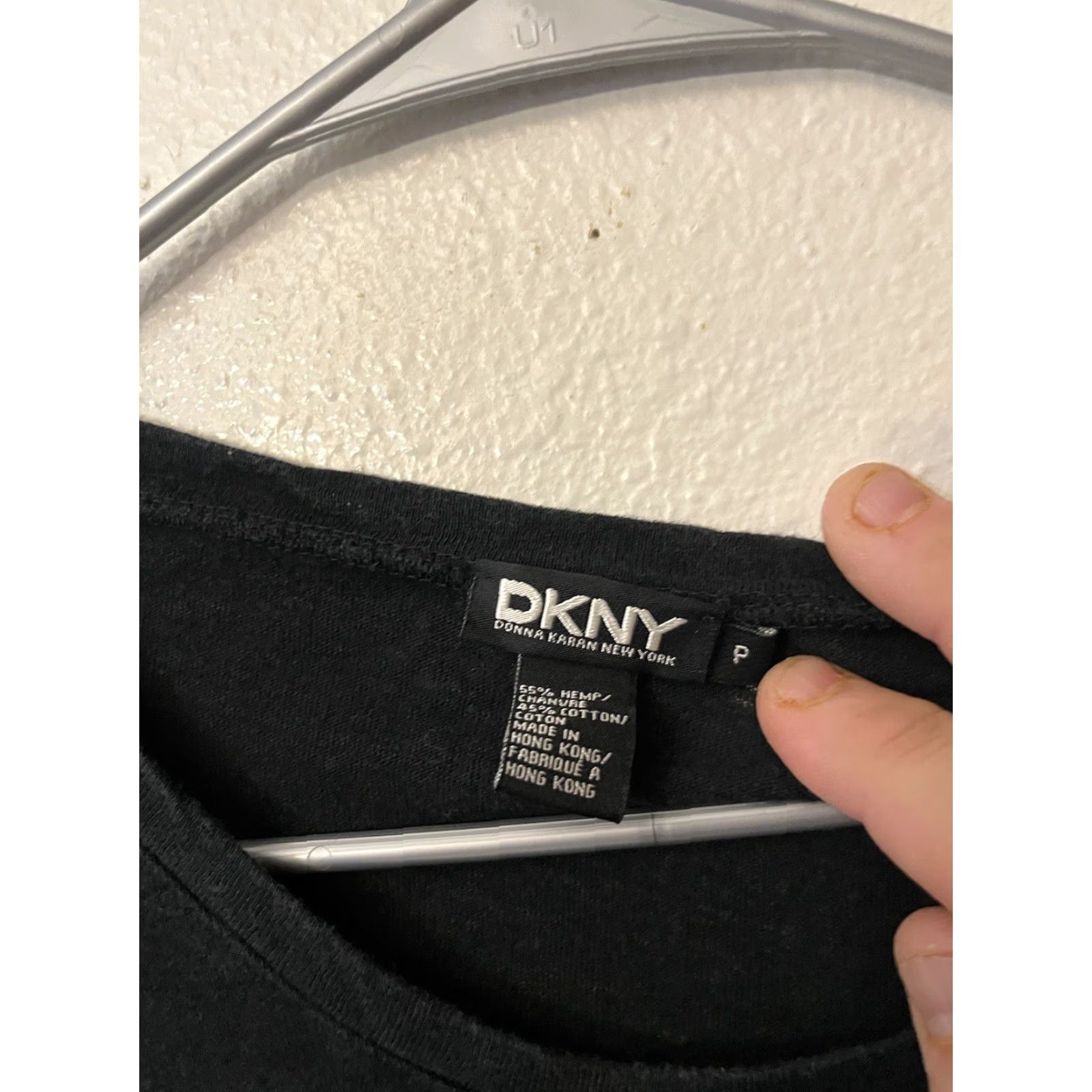 DKNY DKNY Hemp Chanure Organic Cotton SHORT SLEEVE Tee PP Black Solid DKNY Shirt Women PP Black Short Sleeve Basic T-Shirt Vintage? No Size 24" / US 00 / IT 34 - 3 Thumbnail