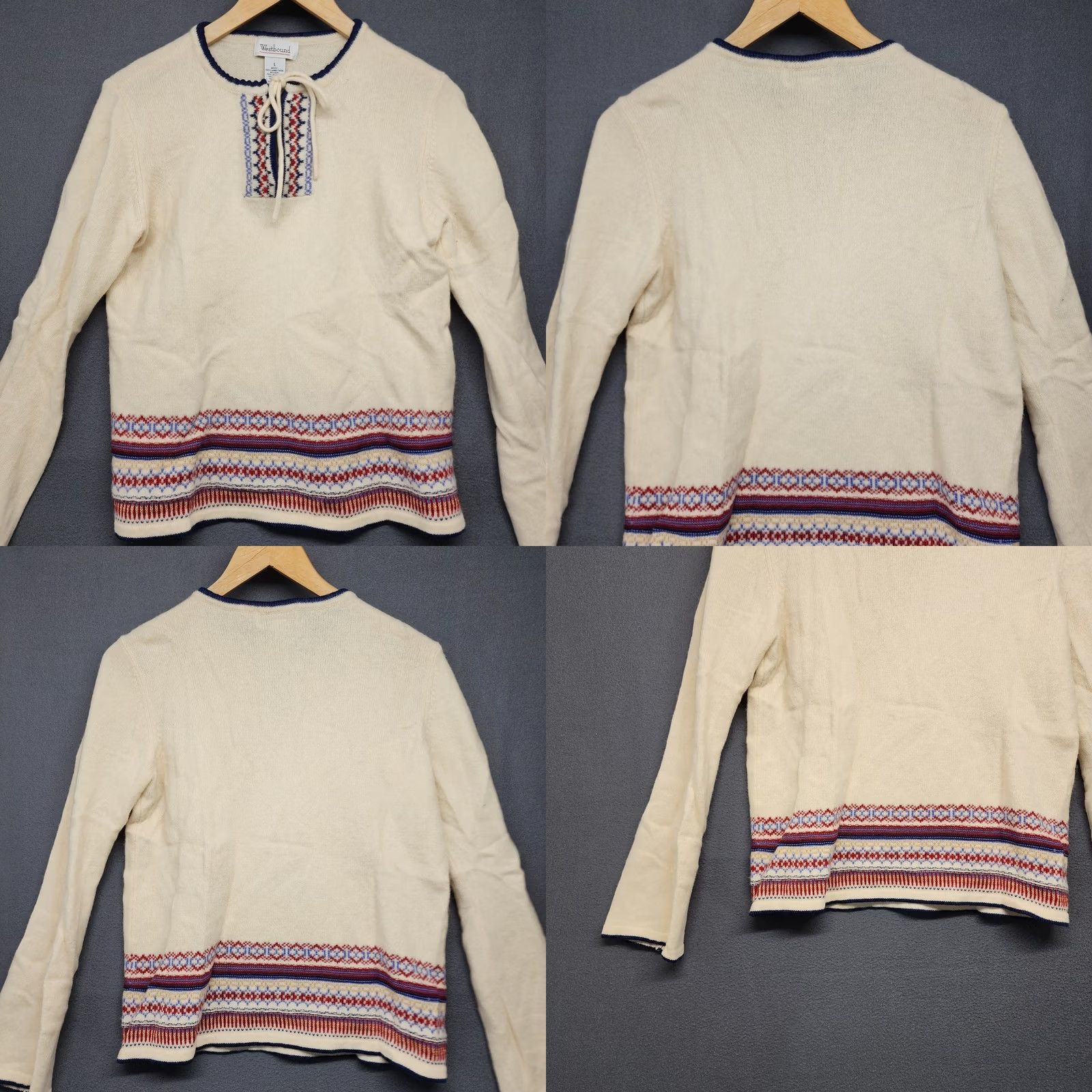 Vintage VINTAGE Westbound Sweater Womens Large 100% Lambswool Nordic Fair Isle Japan Size L / US 10 / IT 46 - 8 Thumbnail