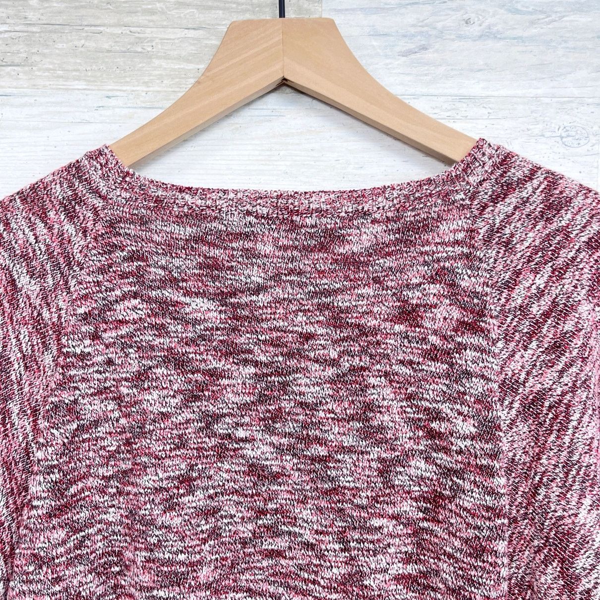 Other Lilla P Ruffle Marled Knit Sweater Red Boat Neck Cotton S Size S / US 4 / IT 40 - 4 Thumbnail