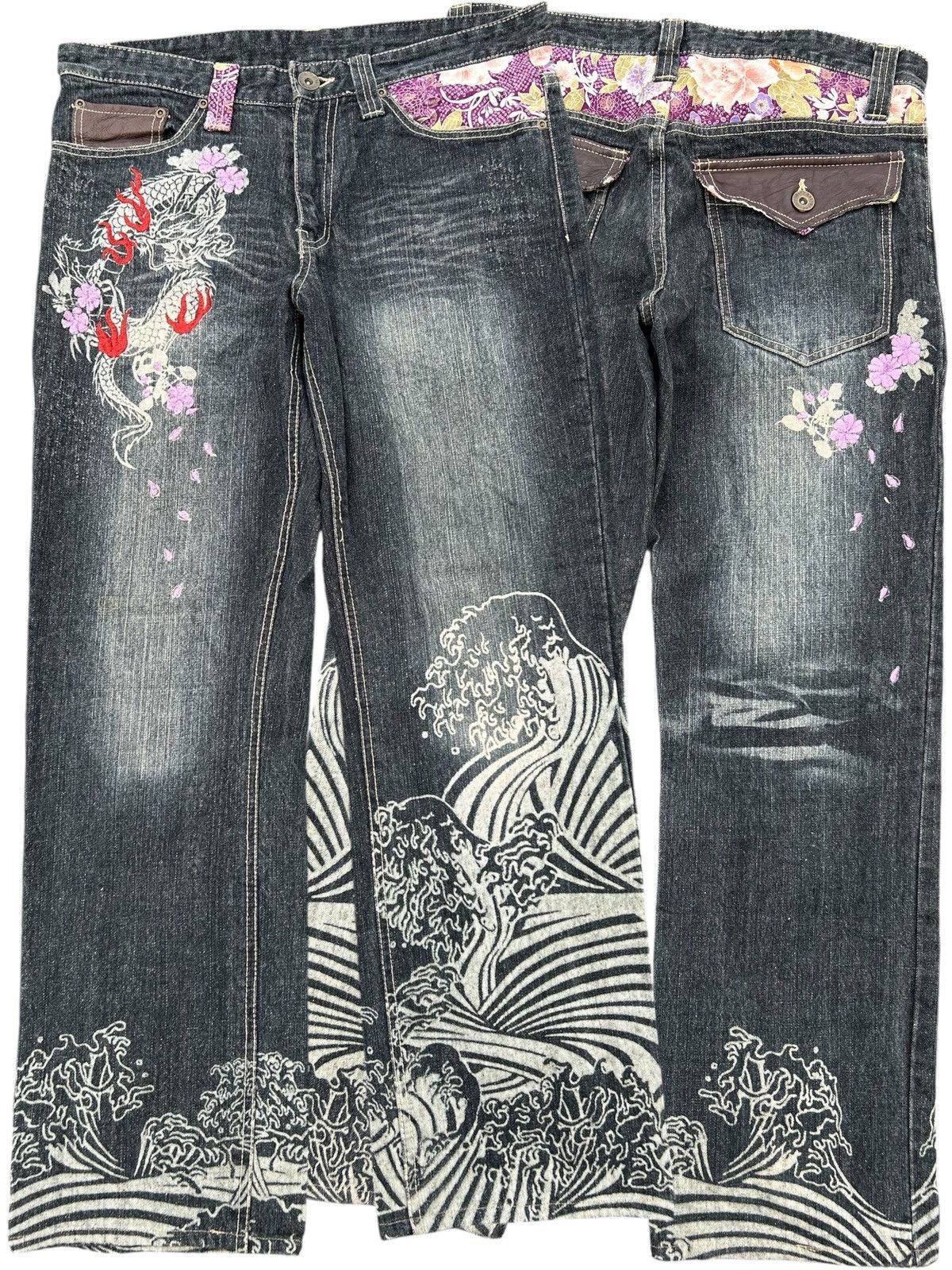 Japanese Brand × Kapital × Vintage Karakuri Tamashii Inspired Japanese GUMU Denim Jeans Rare ☠️ Size US 34 / EU 50 - 1 Thumbnail