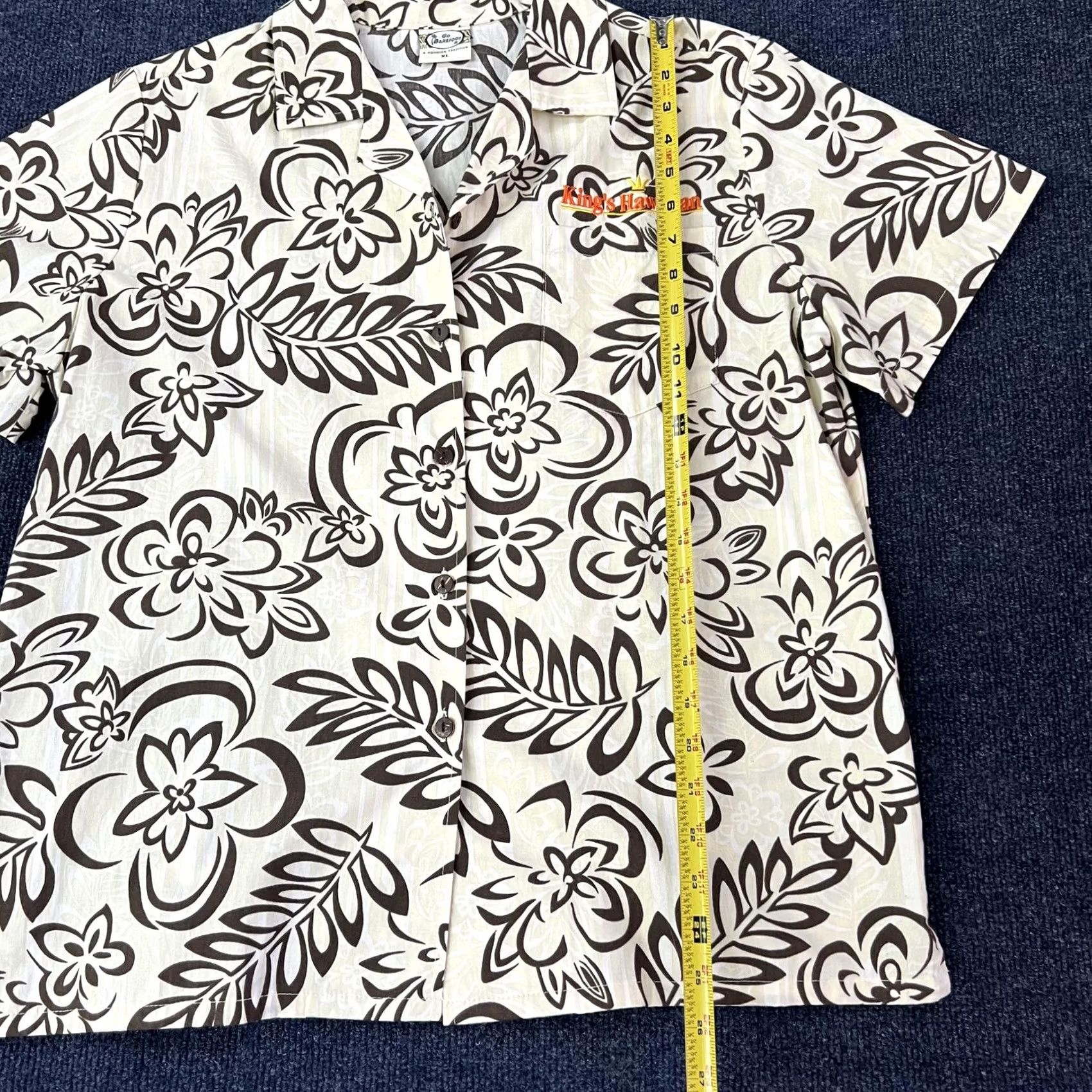Vivobarefoot VINTAGE Go Barefoot Hawaiian Shirt Mens XL Beige Brown Floral Kings Hawaiian Cotton Size US XL / EU 56 / 4 - 6 Thumbnail