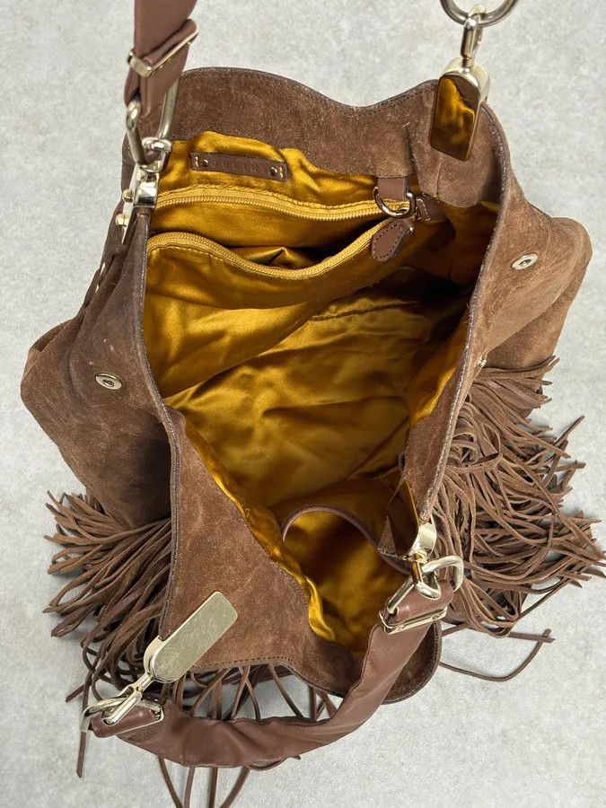 Celine 2000s Celine Brown Suede Fringe Shoulder Bag Size ONE SIZE - 16 Thumbnail