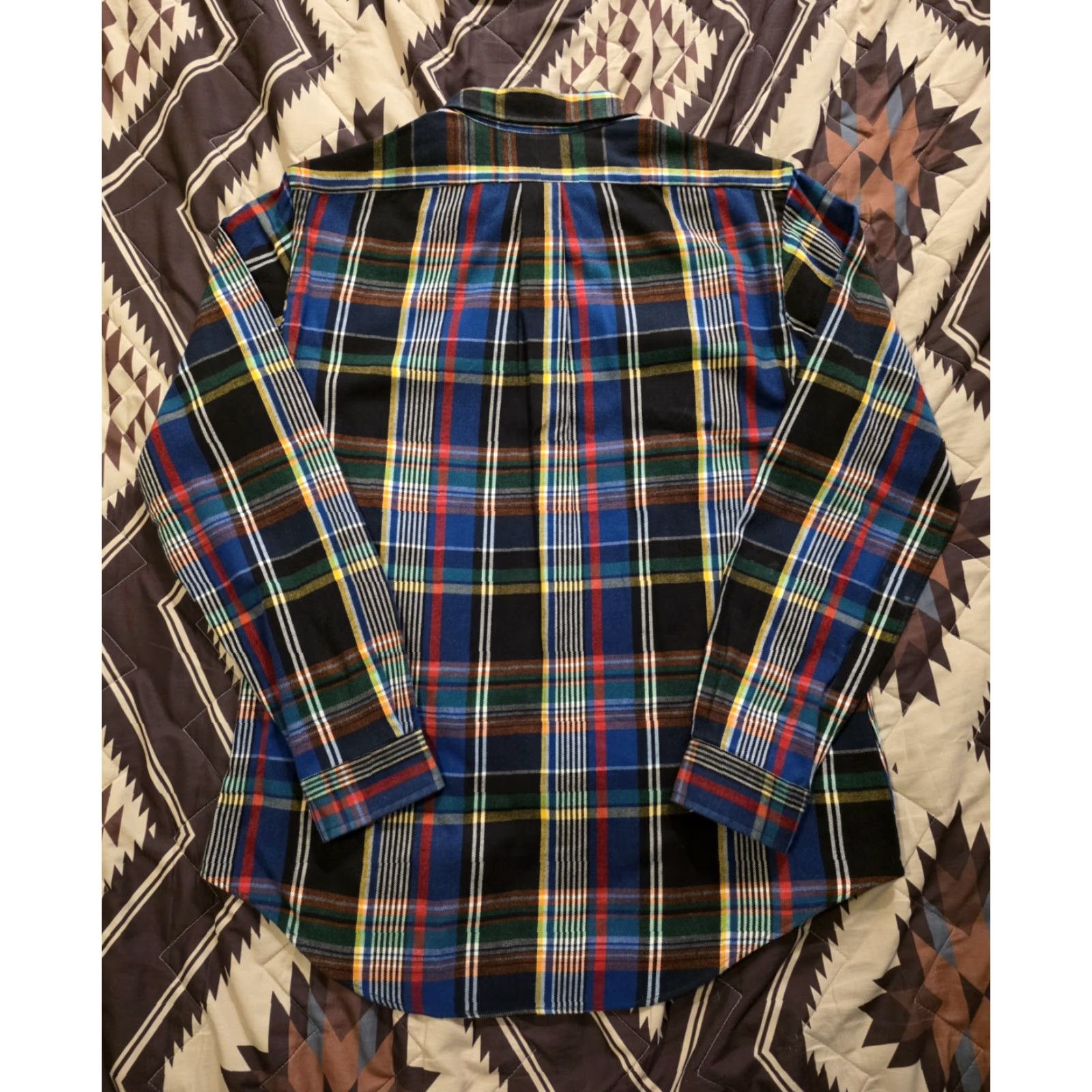 Ralph Lauren VINTAGE Ralph Lauren Long Sleeve Button-Up Flannel Blue Plaid Men's Large Shirt Size US L / EU 52-54 / 3 - 3 Thumbnail