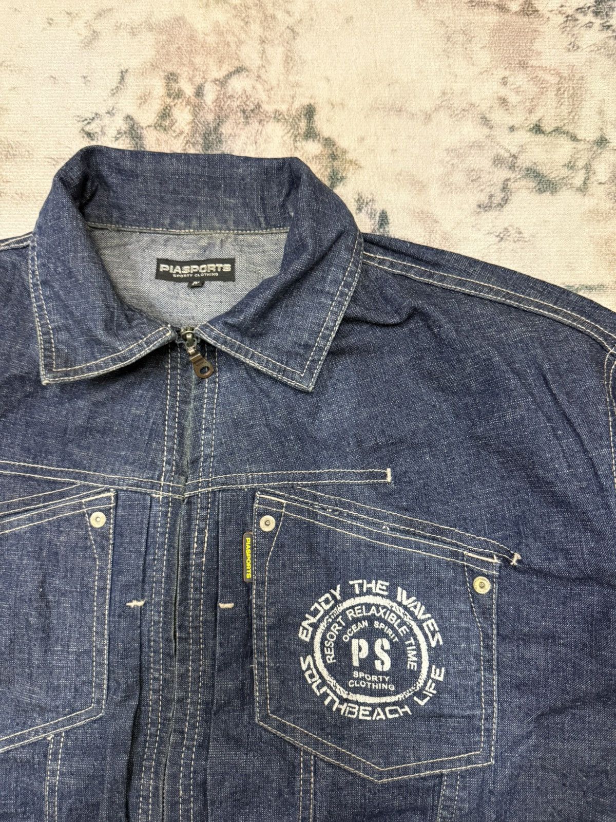 Japanese Brand Piasports Sporty Clothing Denim Jacket Size US M / EU 48-50 / 2 - 4 Thumbnail