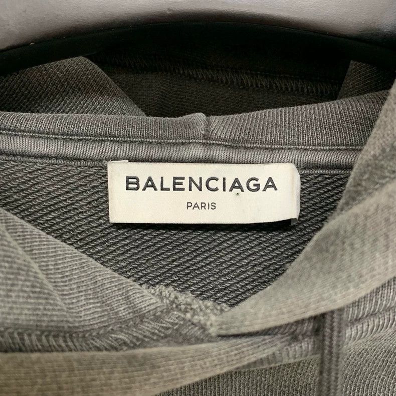 Balenciaga Balenciaga Distressed Grey Hoodie, Size S Size US S / EU 44-46 / 1 - 2 Thumbnail
