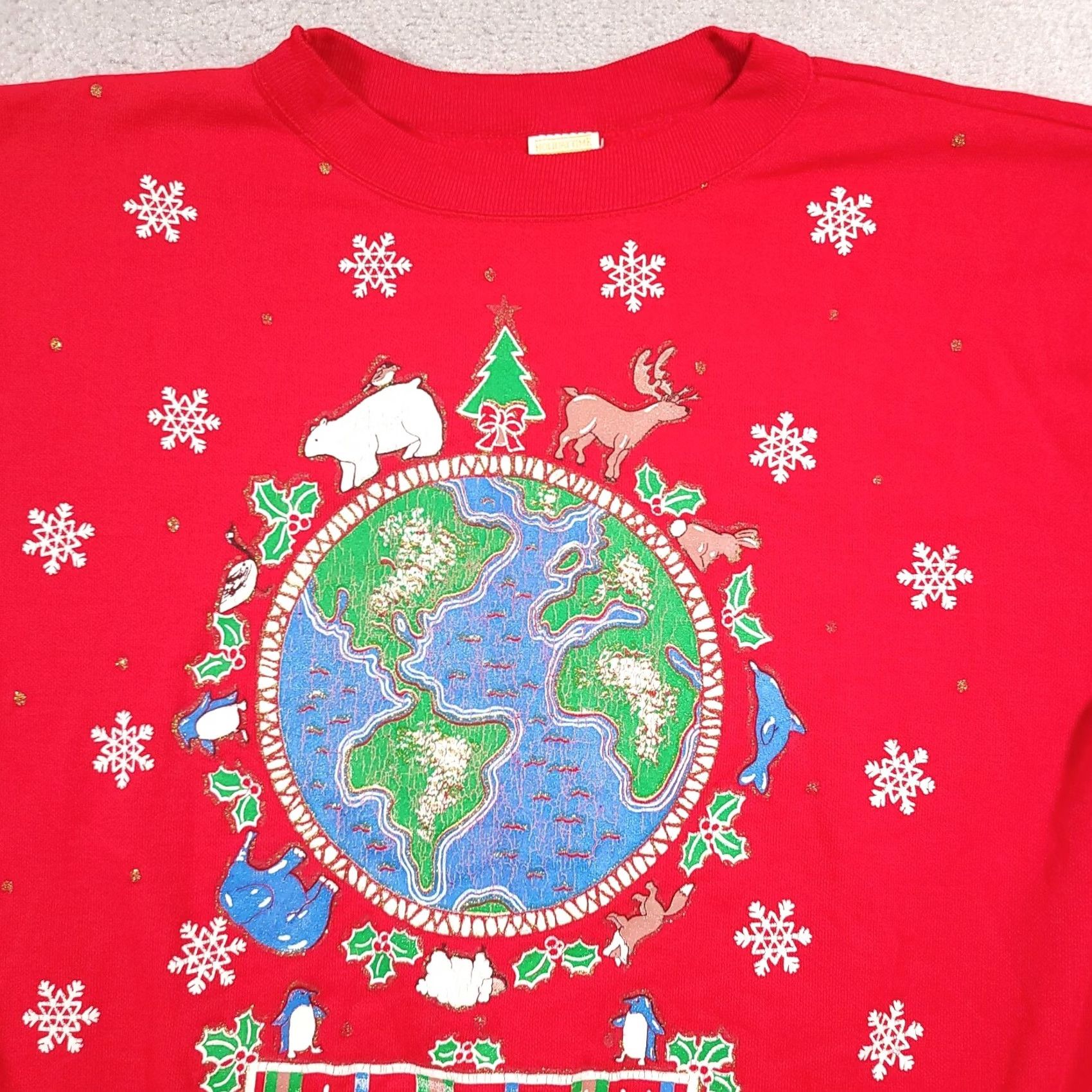 Vintage VINTAGE Holiday Time Shirt Mens M Red Christmas Sweatshirt Adults Acrylic Made USA Size US M / EU 48-50 / 2 - 3 Thumbnail