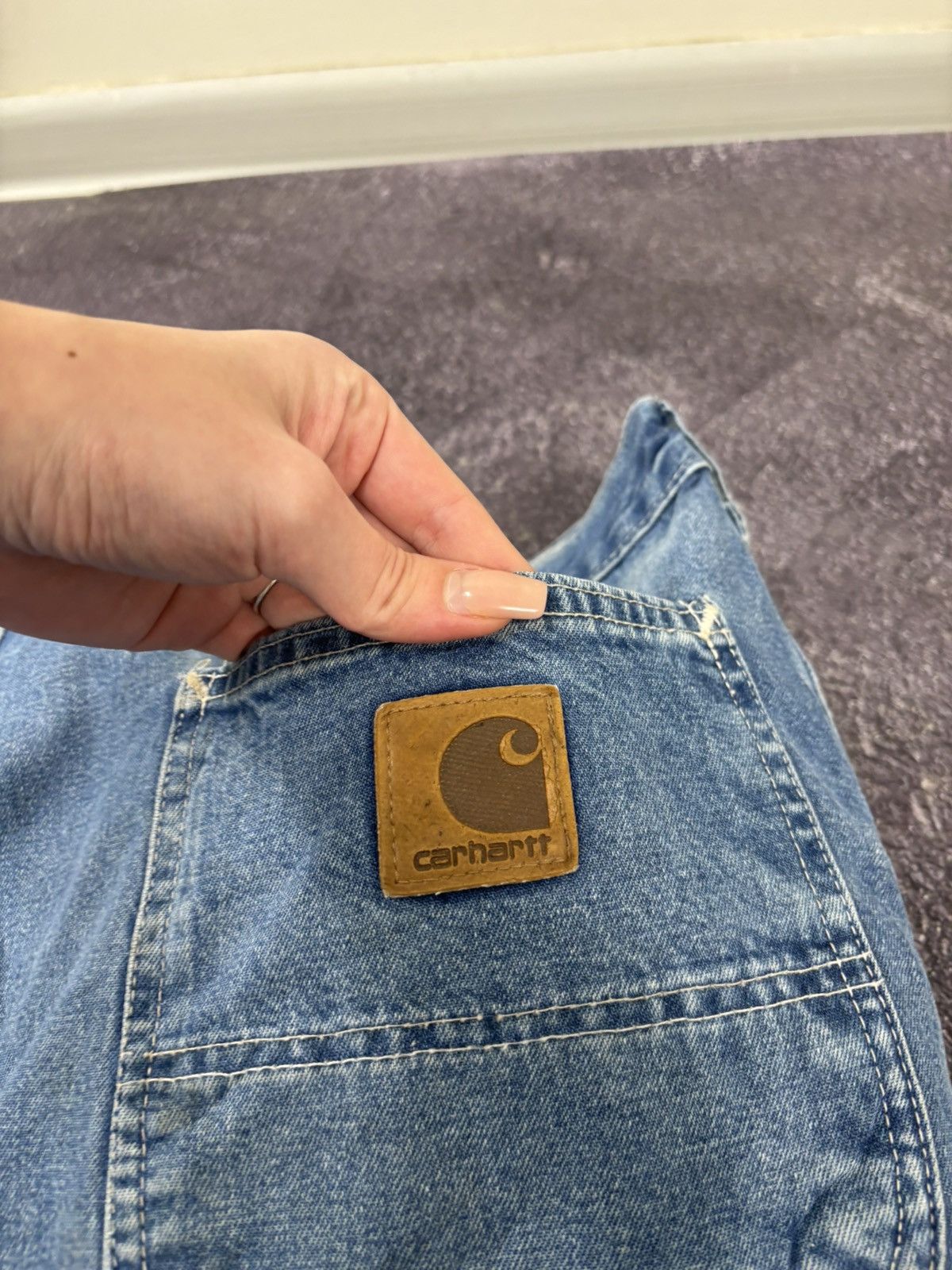 Carhartt Vintage 90s Carhartt USA Blue Denim Hype Baggy Jeans Size US 40 / EU 56 - 7 Thumbnail